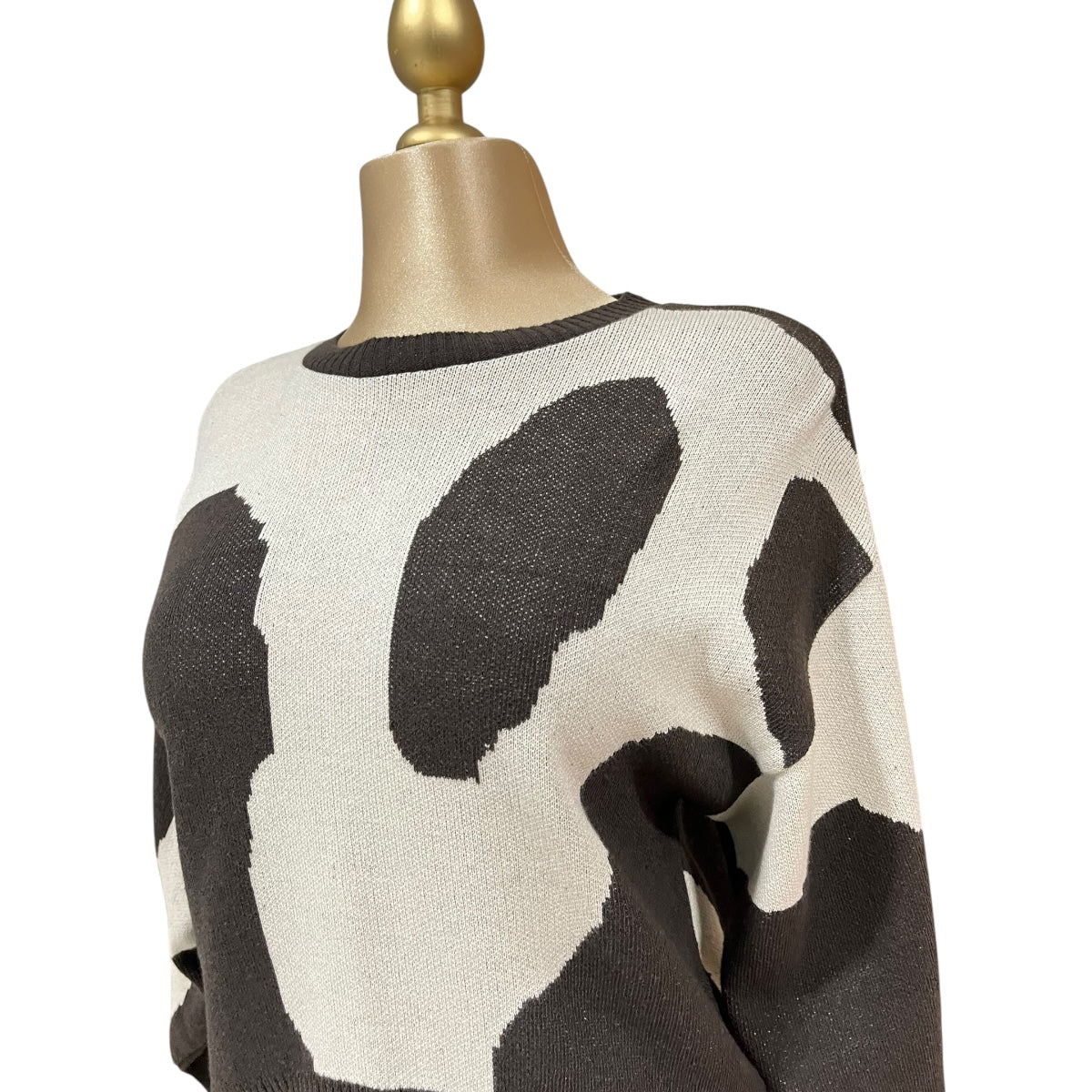 Suéter Estampado Vaquita Café Para Dama OM