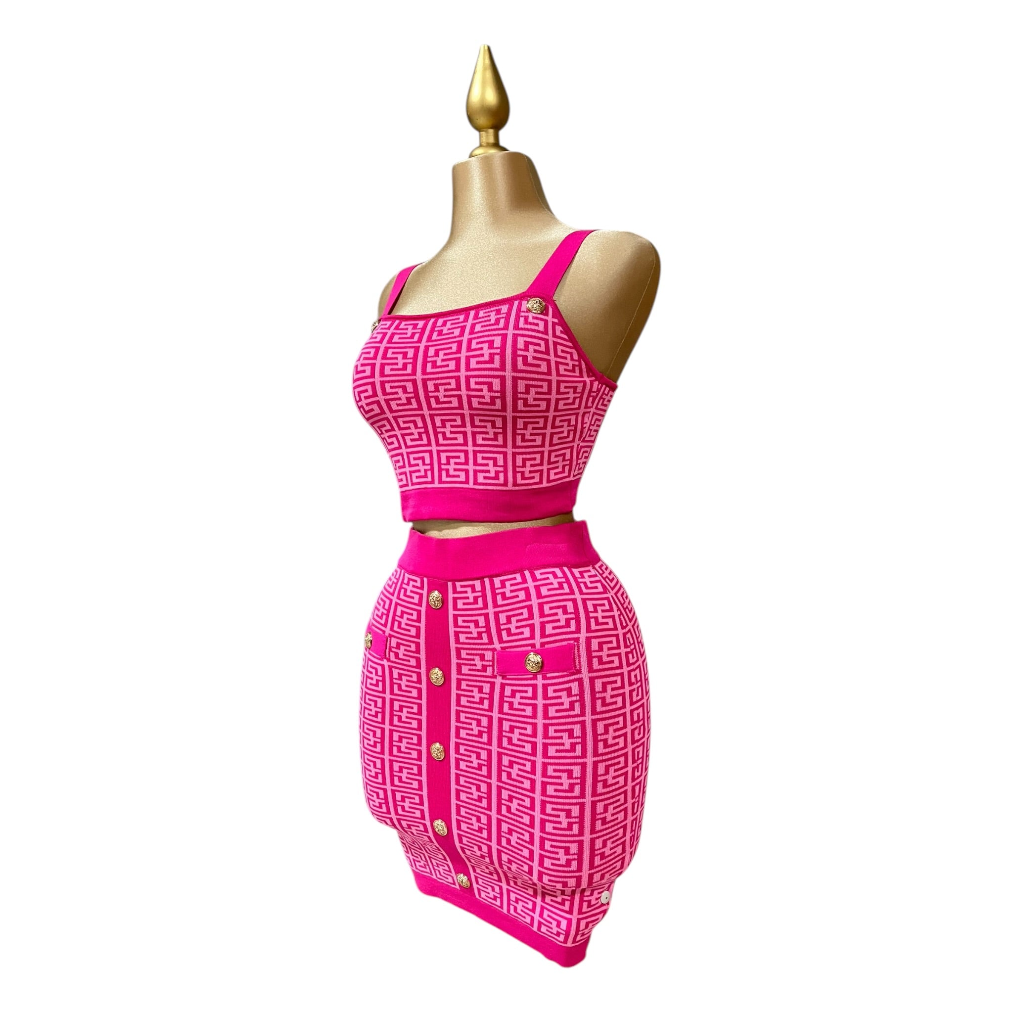 Conjunto falda top ensamble Fucsia LC