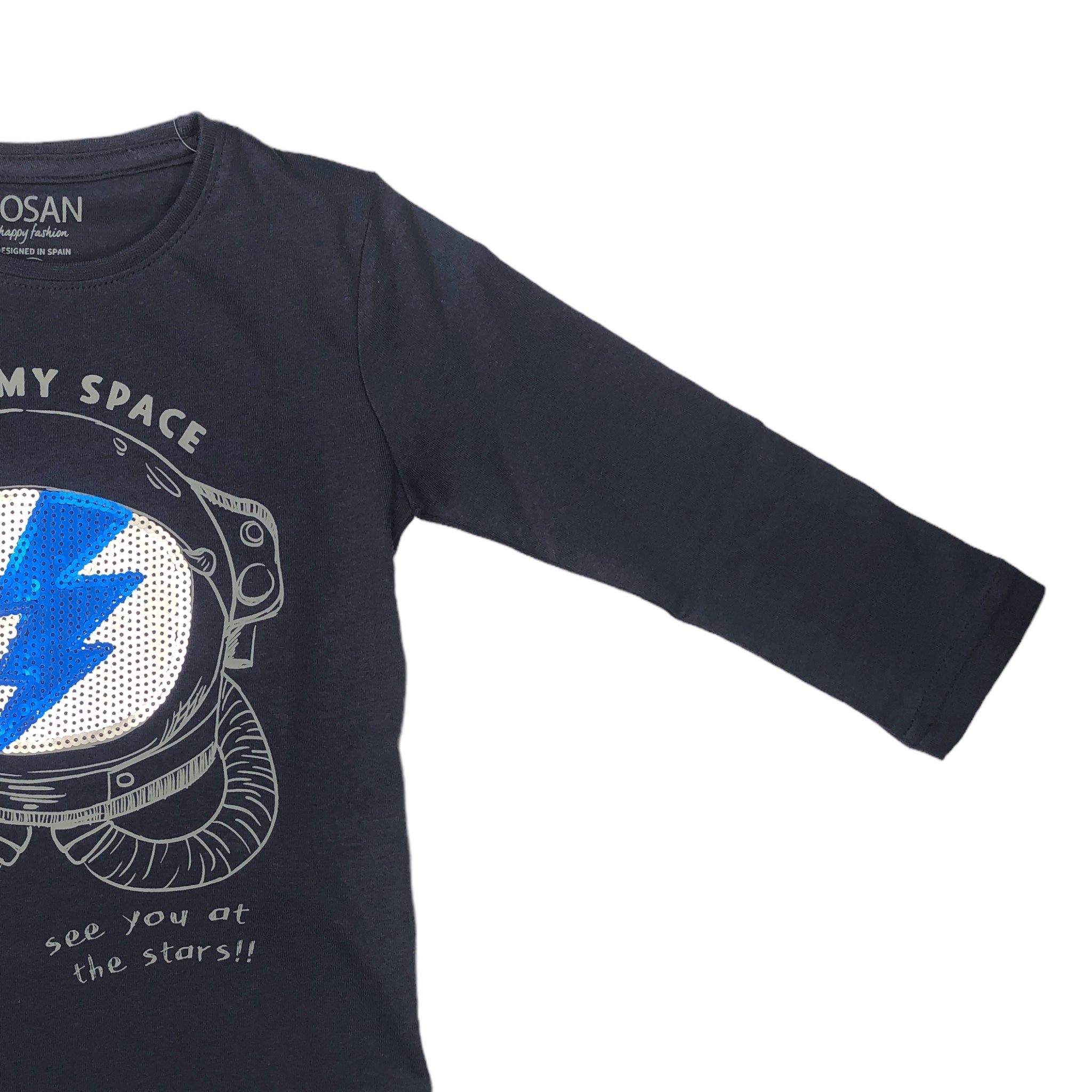 Playera  "Need My Space" azul marino para niño LOSAN.