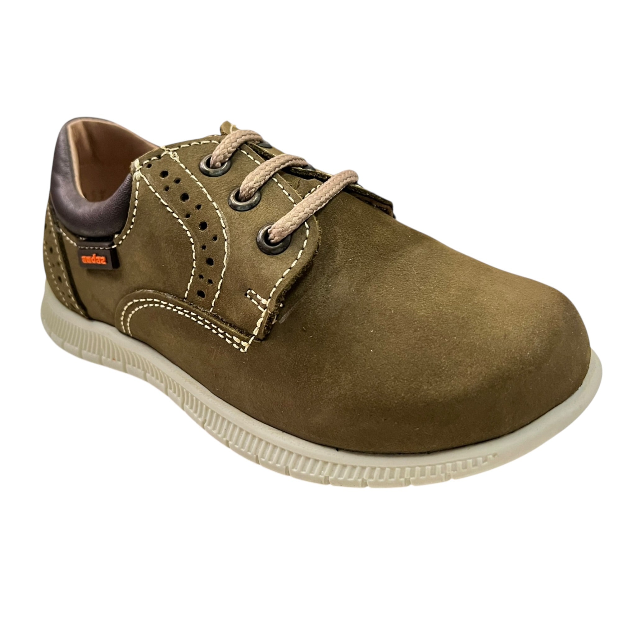 Zapato Piel Verde Para Niño Audaz