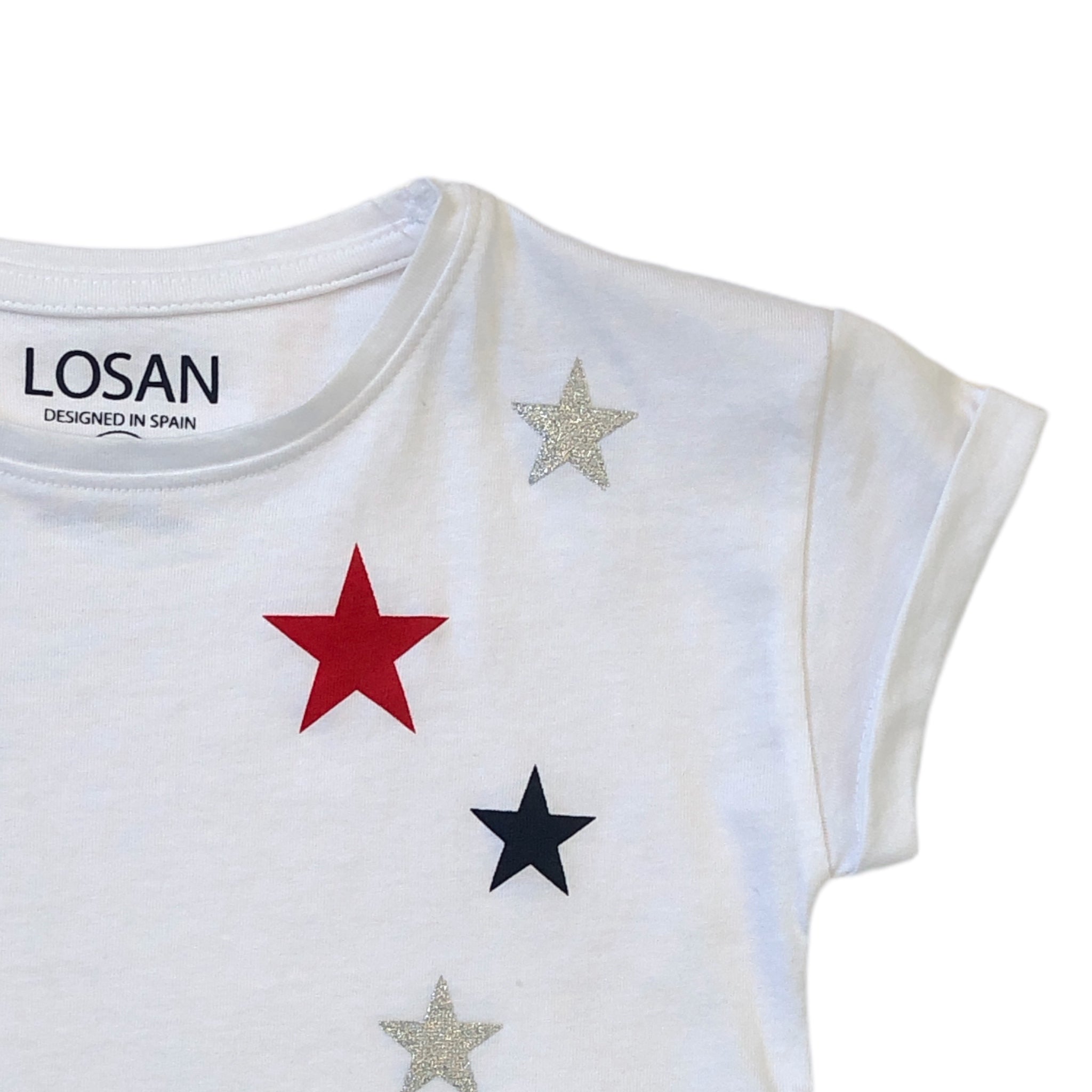 Conjunto estrella de  playera manga corta y short niña Losan