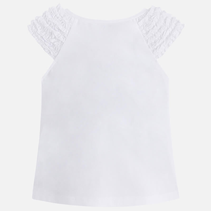 Playera Con Estampado Flores Moño Para Niña Mayoral