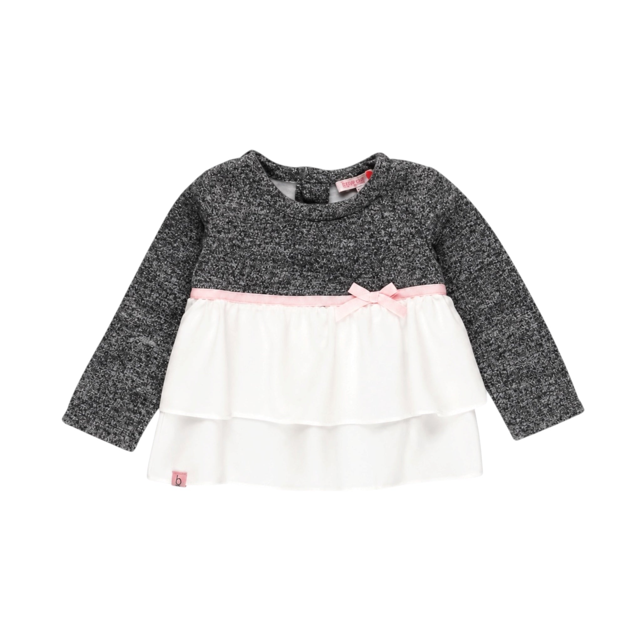 Blusa punto combinado para bebé y niña BOBOLI
