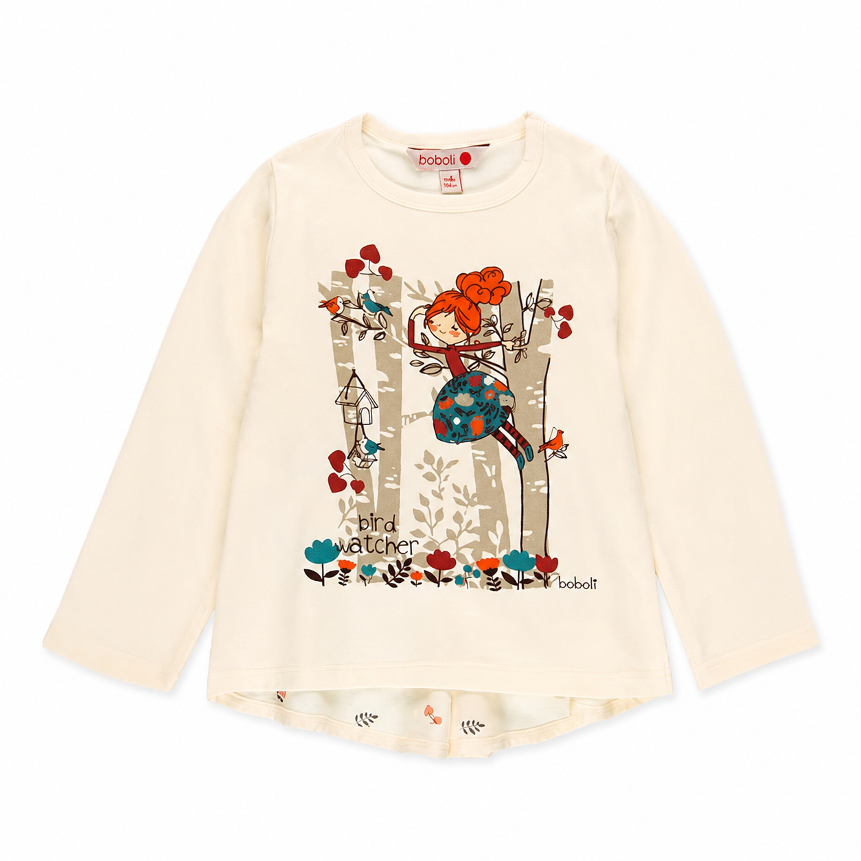 Bluson hojas crudo manga larga “bird watcher” bebe y niña BOBOLI