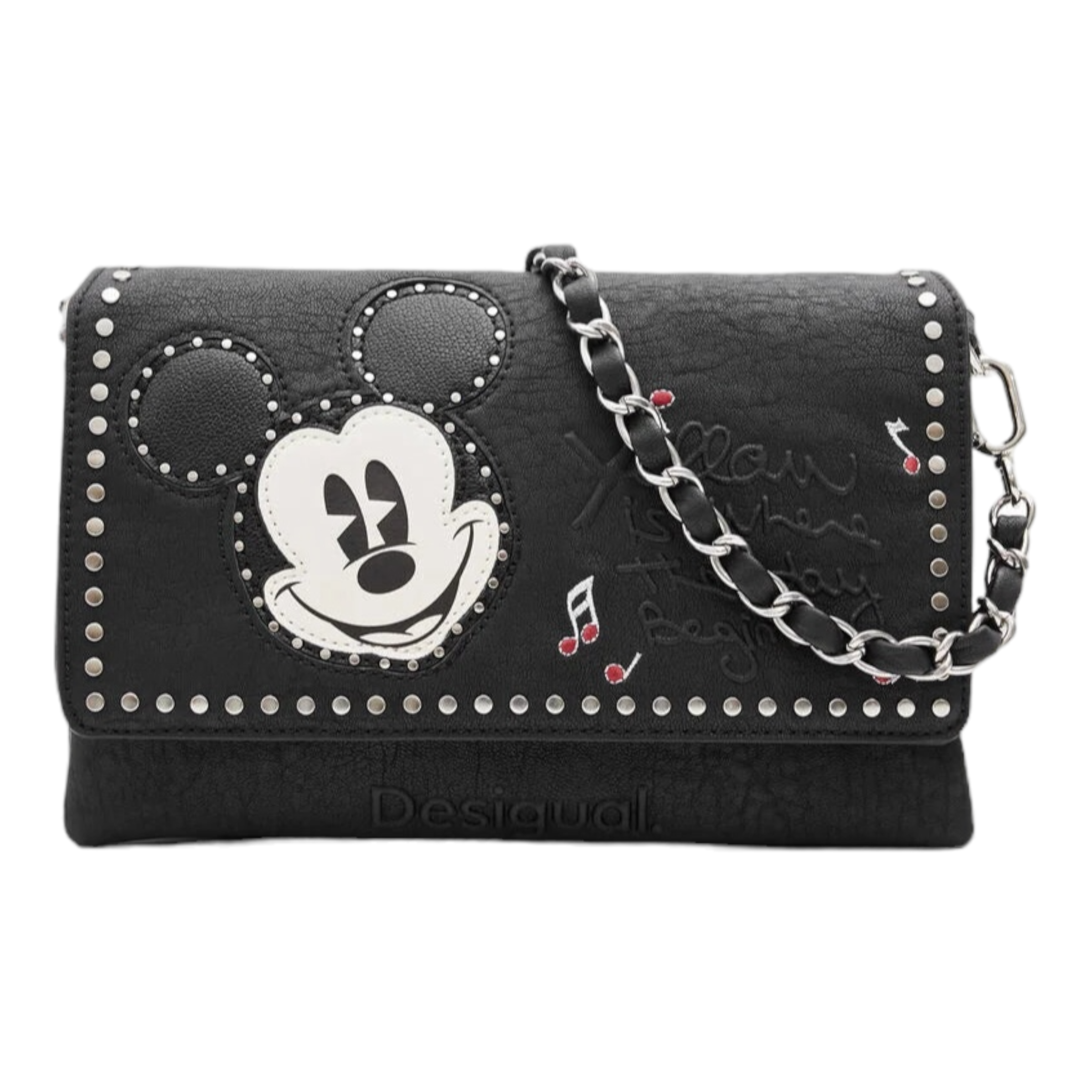 Bolso Bandolera M tachuelas Mickey Mouse Desigual