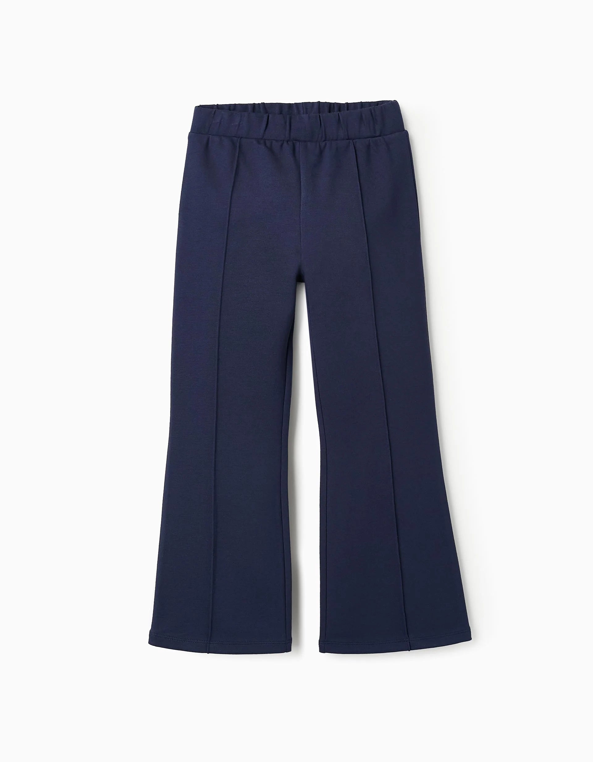 Pantalones Flare en Punto Roma para Niña, Azul Oscuro ZIPPY