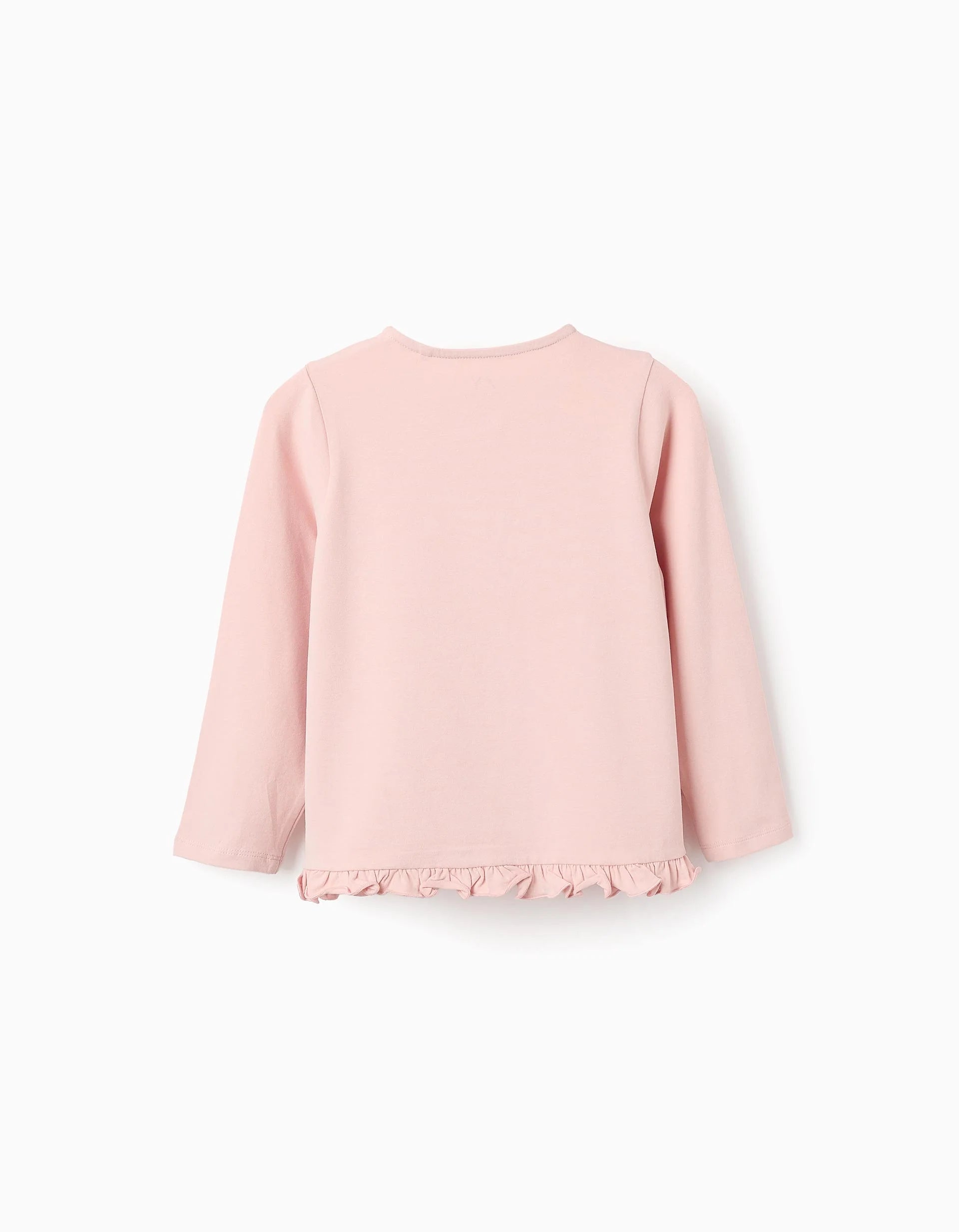 Playera de Manga Larga con Volantes y Flores en 3D para Niña, Rosa ZIPPY