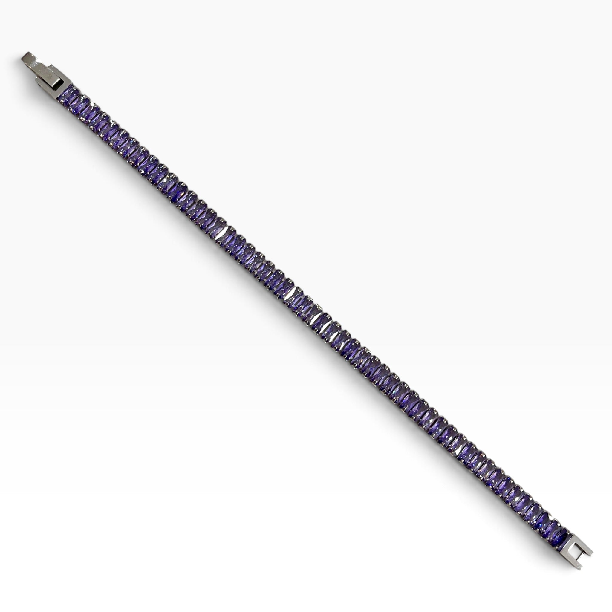 Pulsera Rodio con Cristales Core. SW Morado