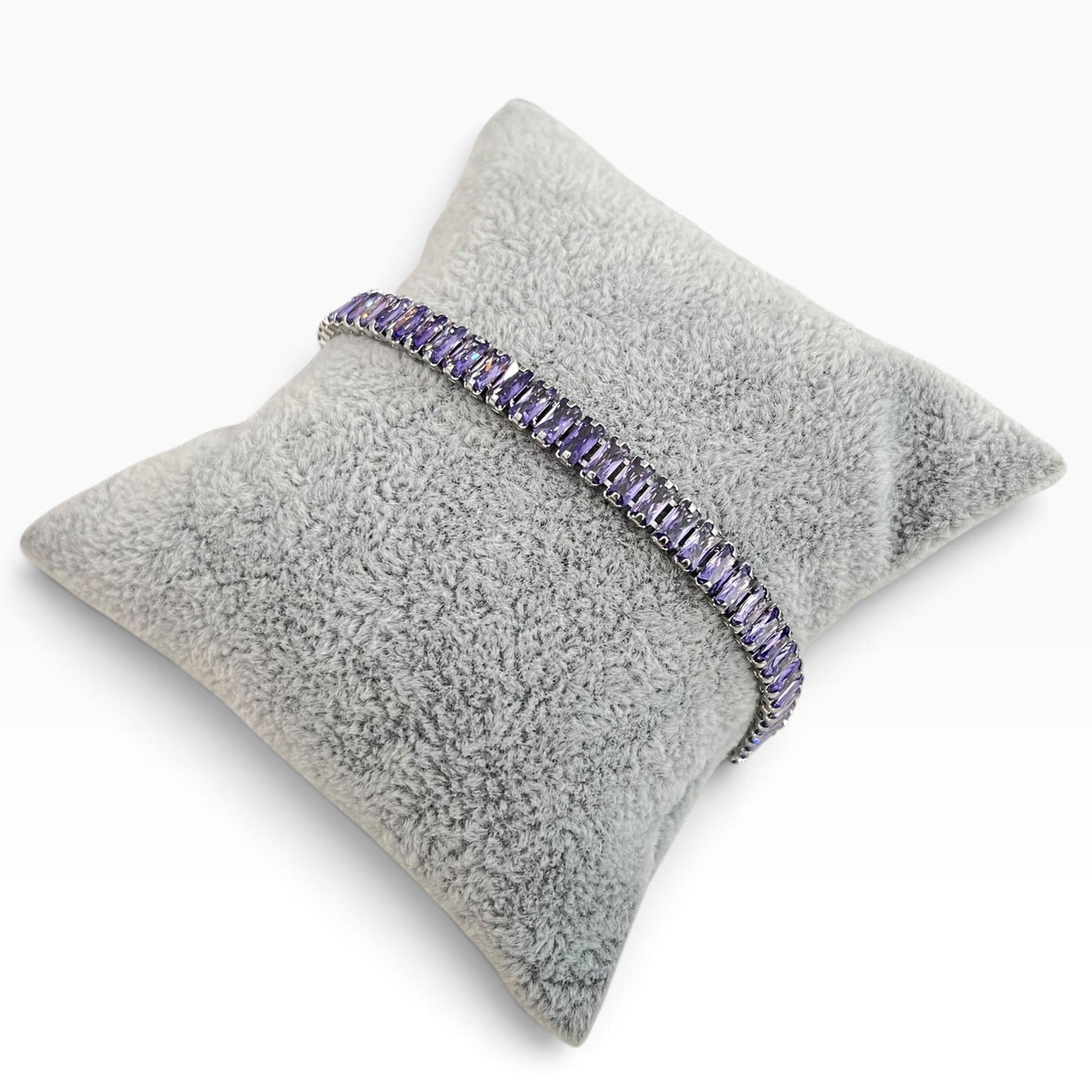 Pulsera Rodio con Cristales Core. SW Morado