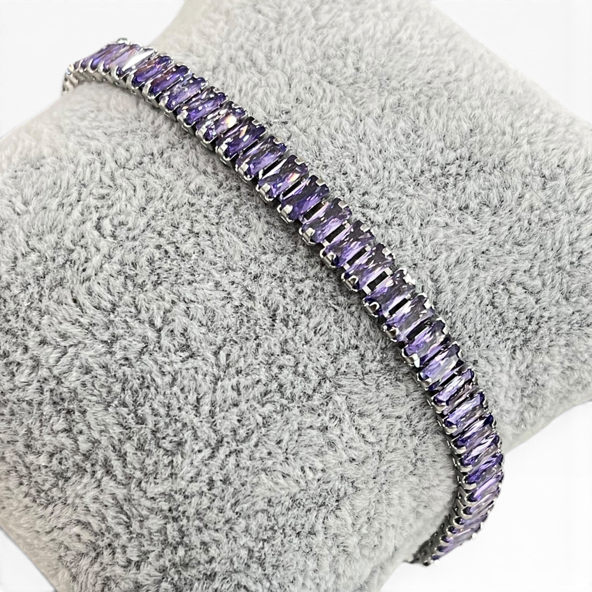 Pulsera Rodio con Cristales Core. SW Morado
