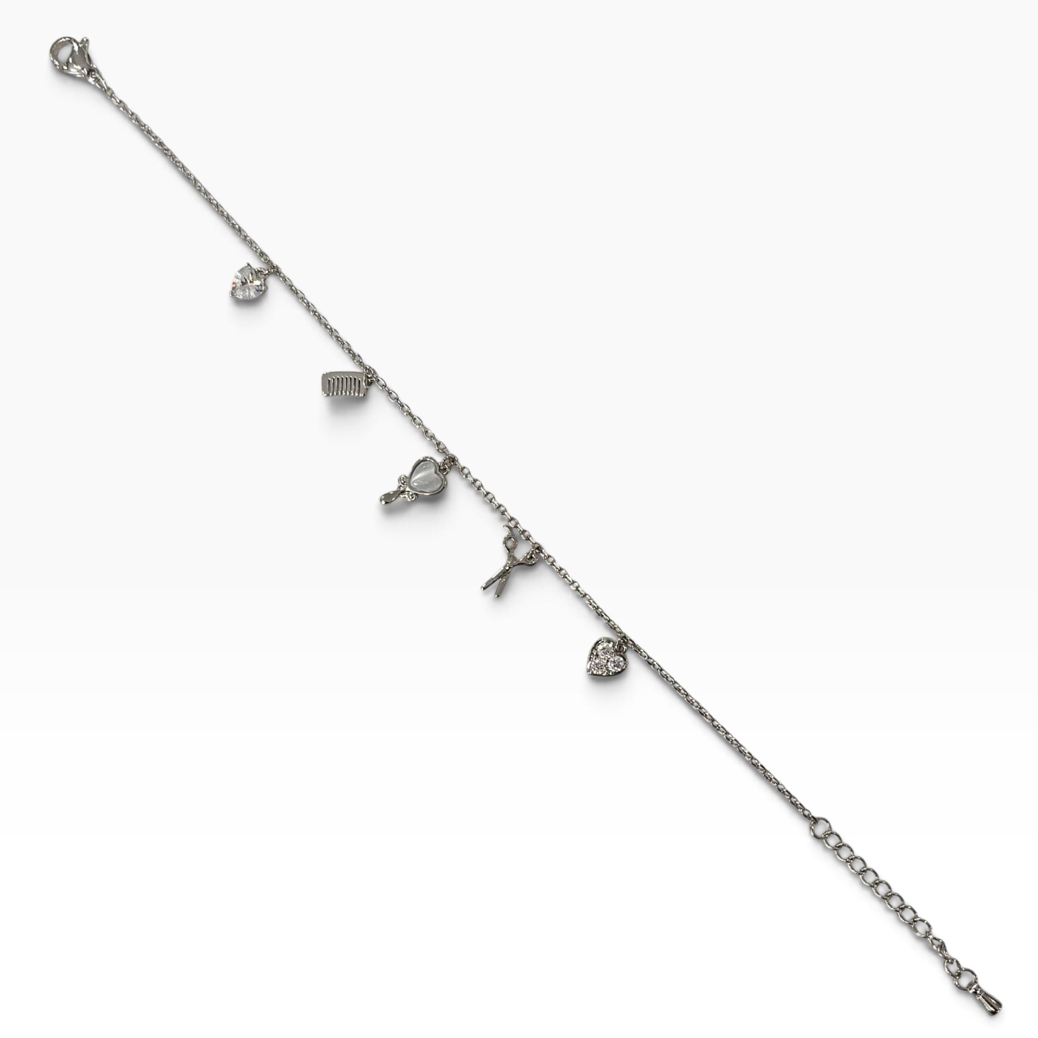 Pulsera Con Dijes Colgantes Con Pequeñas Zirconias Y Cristales Corte SW