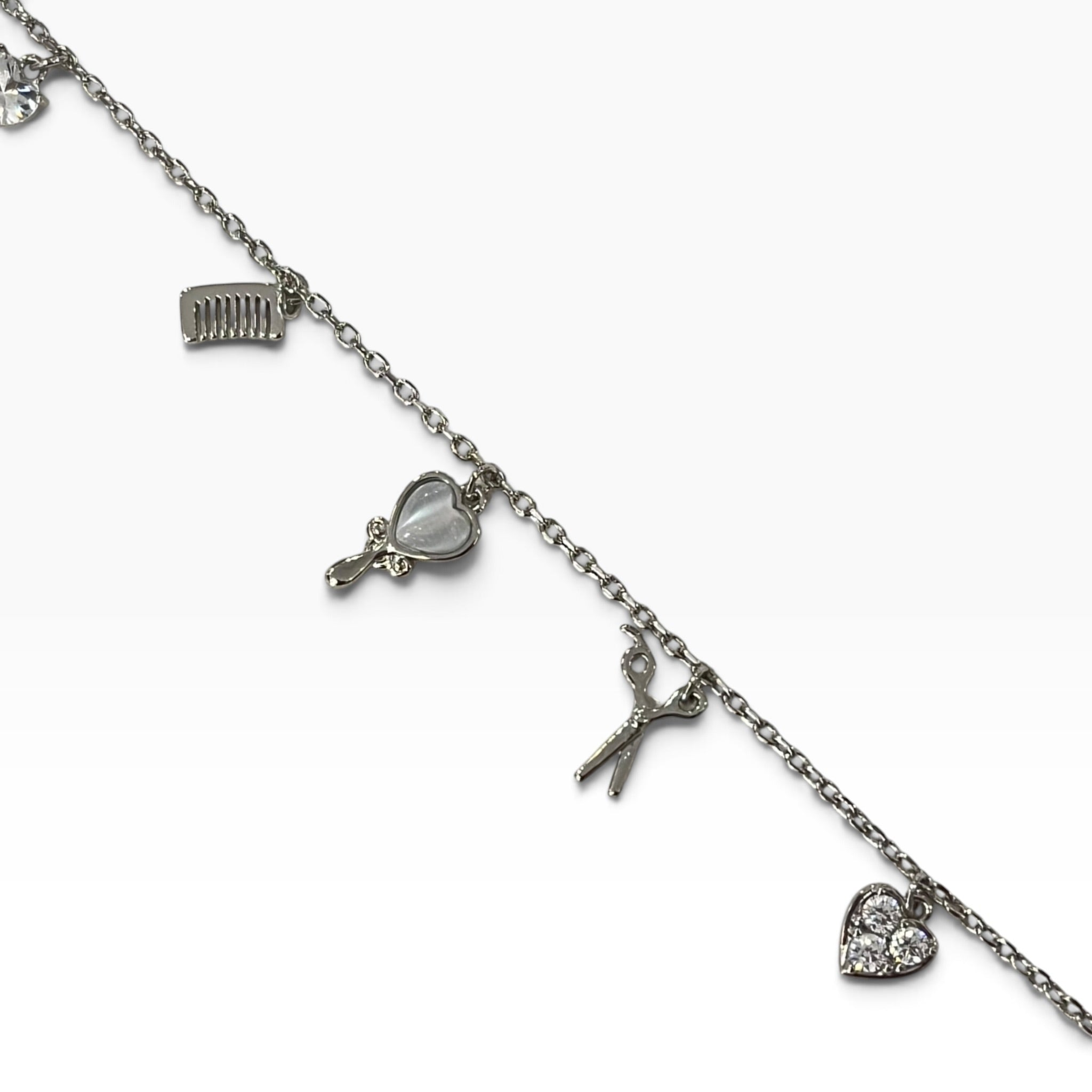 Pulsera Con Dijes Colgantes Con Pequeñas Zirconias Y Cristales Corte SW