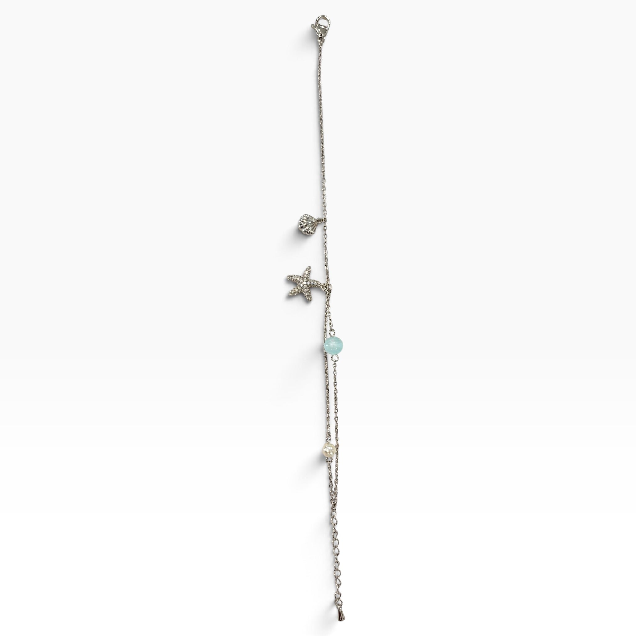 Pulsera de Cadena con Dijes Estrella De Mar y Cristales Zirconia