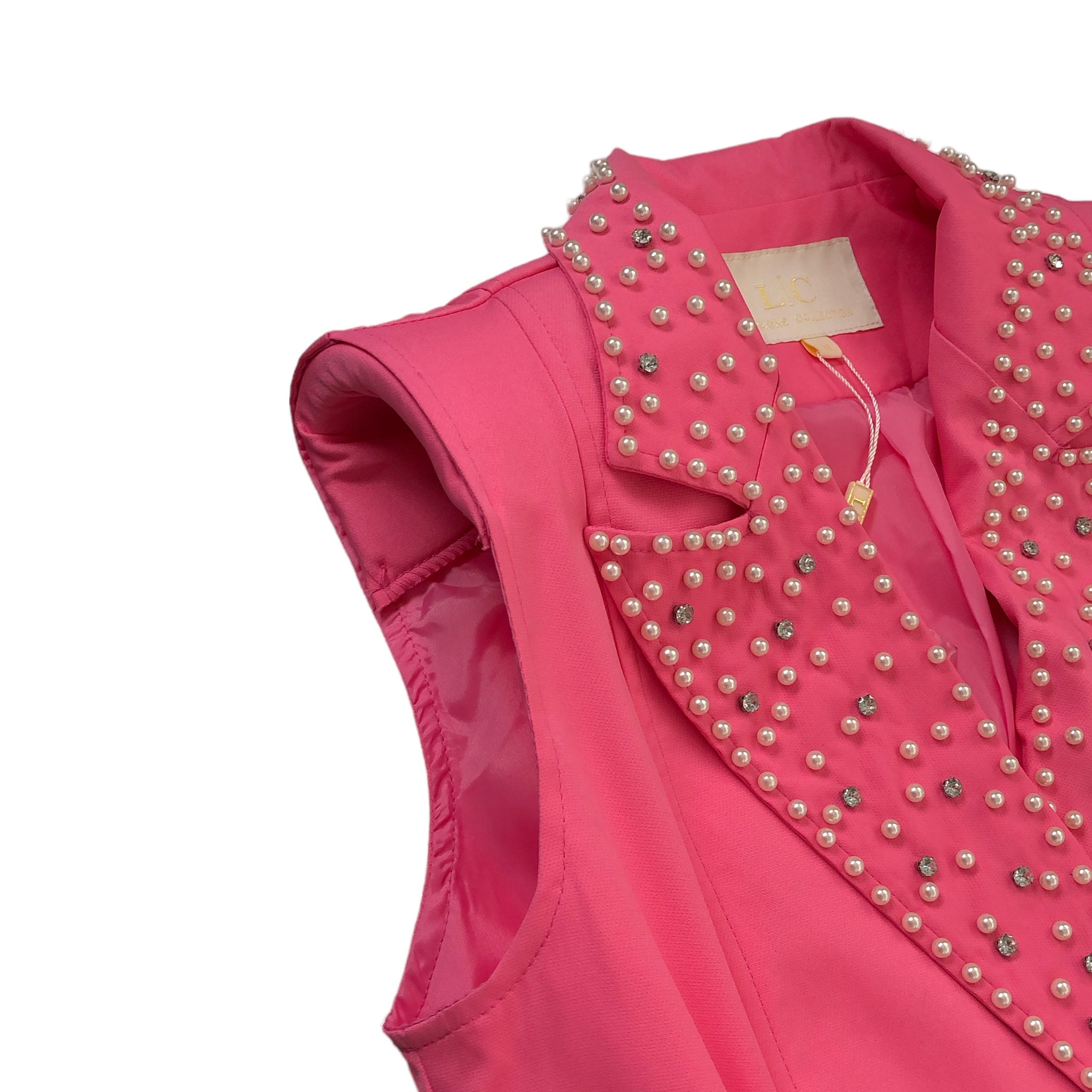 Vestido Pink Con Pedrería LC