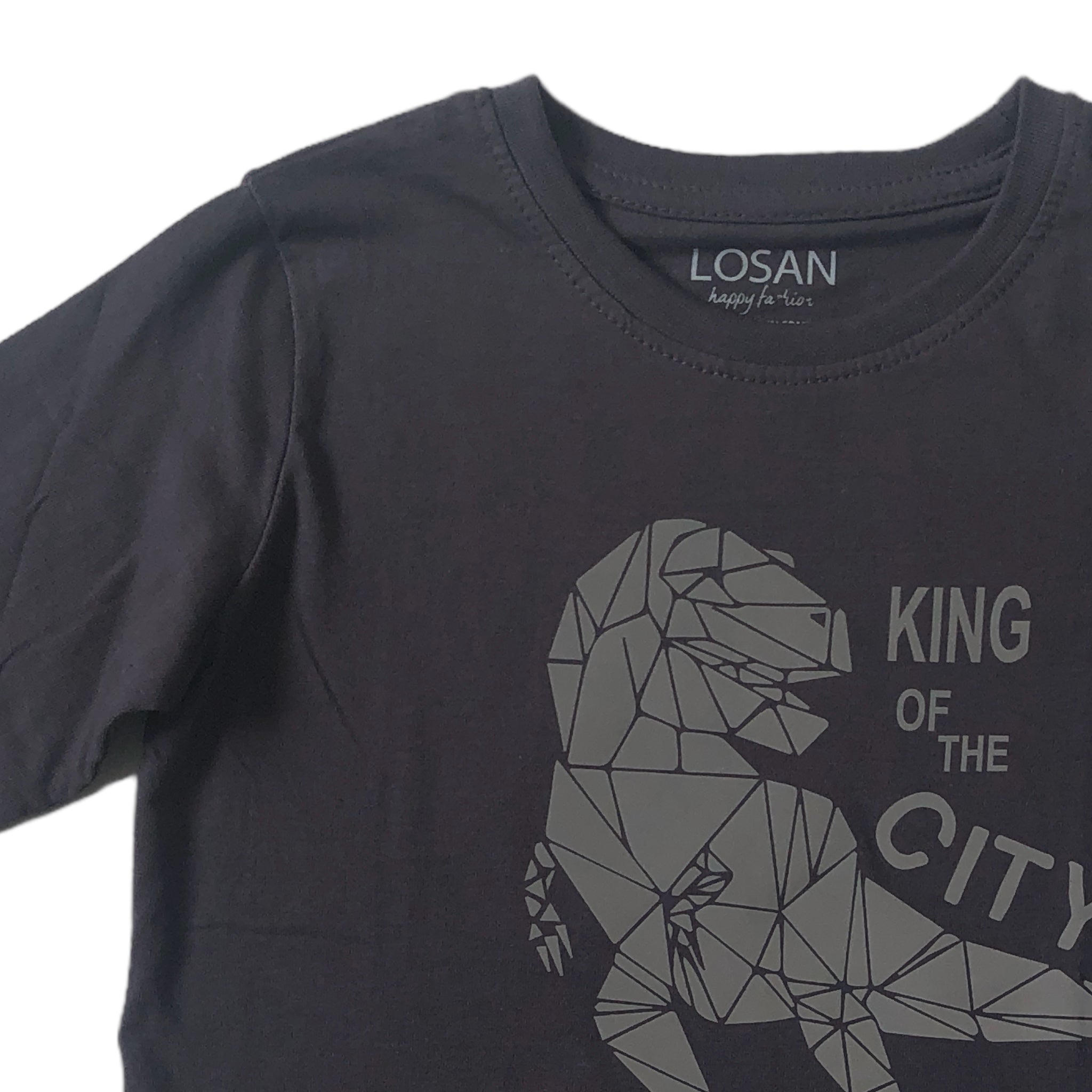 Playera Rex “KING OF THE CITY” gris niño Losan