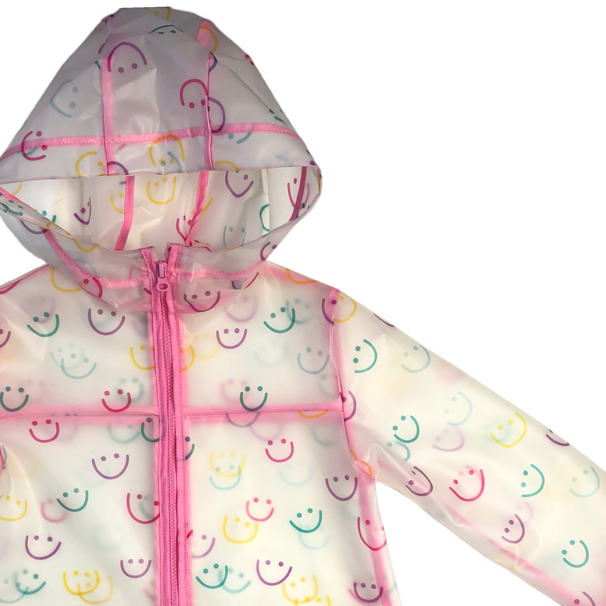 Impermeable con estampado de caritas para niña LOSAN