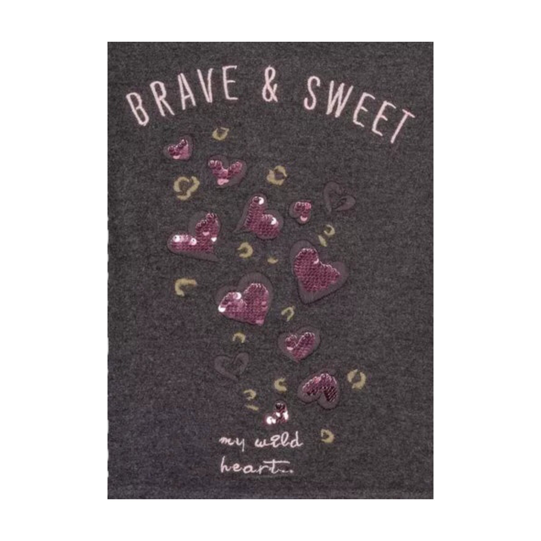 Playera Con Capucha "Brave & Sweet" Lentejuelas Losan