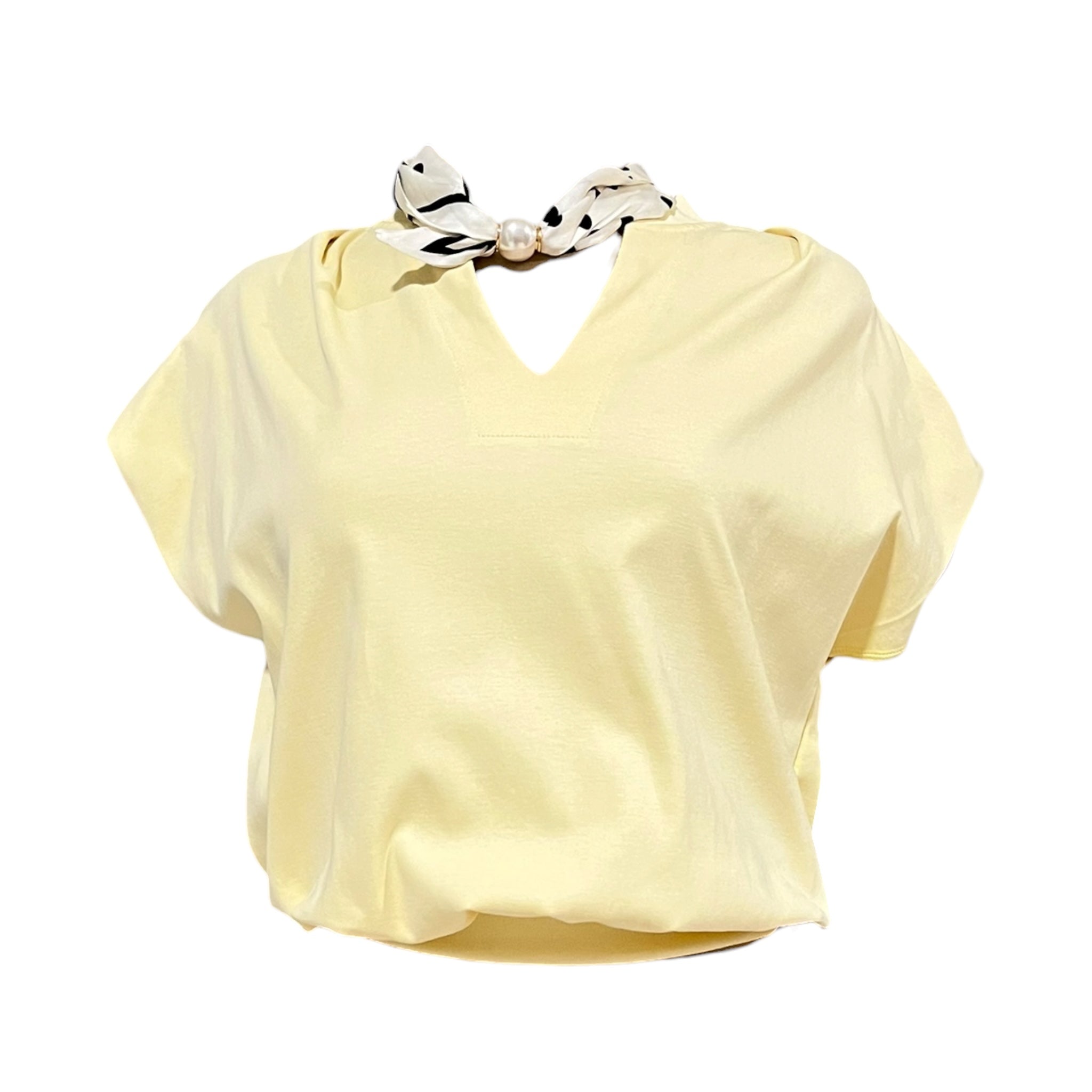 Playera Manga Corta Pañuelo Perla Amarillo LC