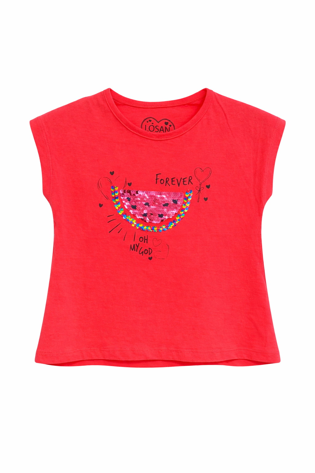 Playera Estampado Color Fresa Losan