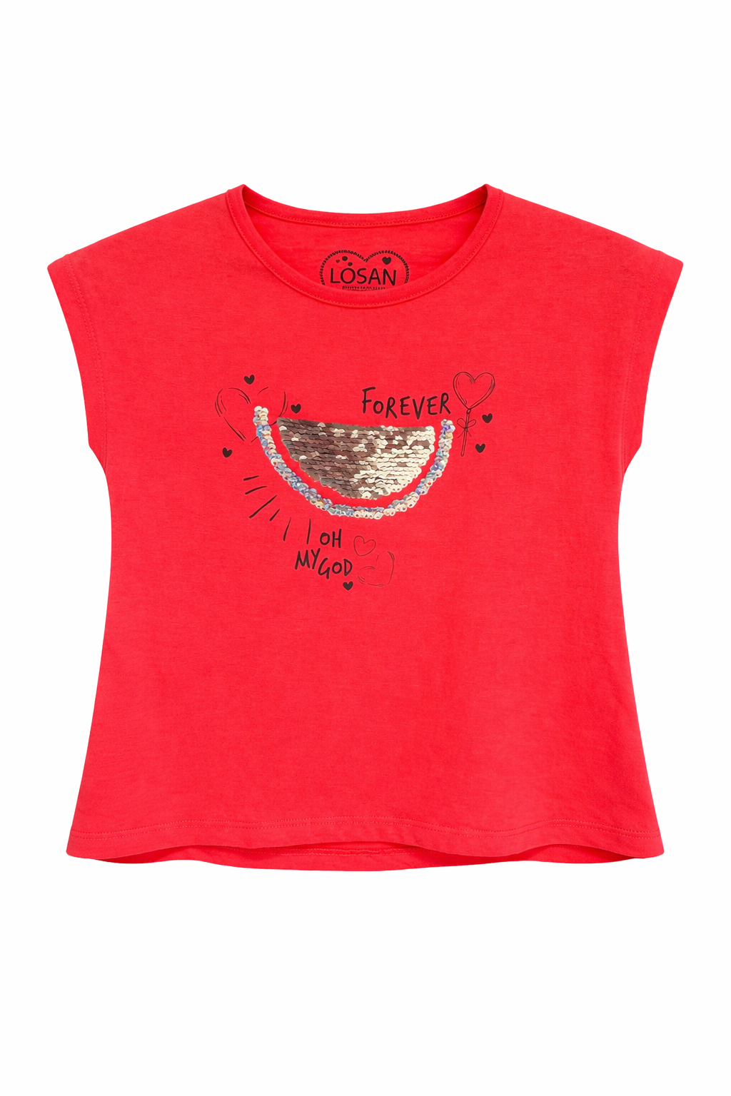 Playera Estampado Color Fresa Losan