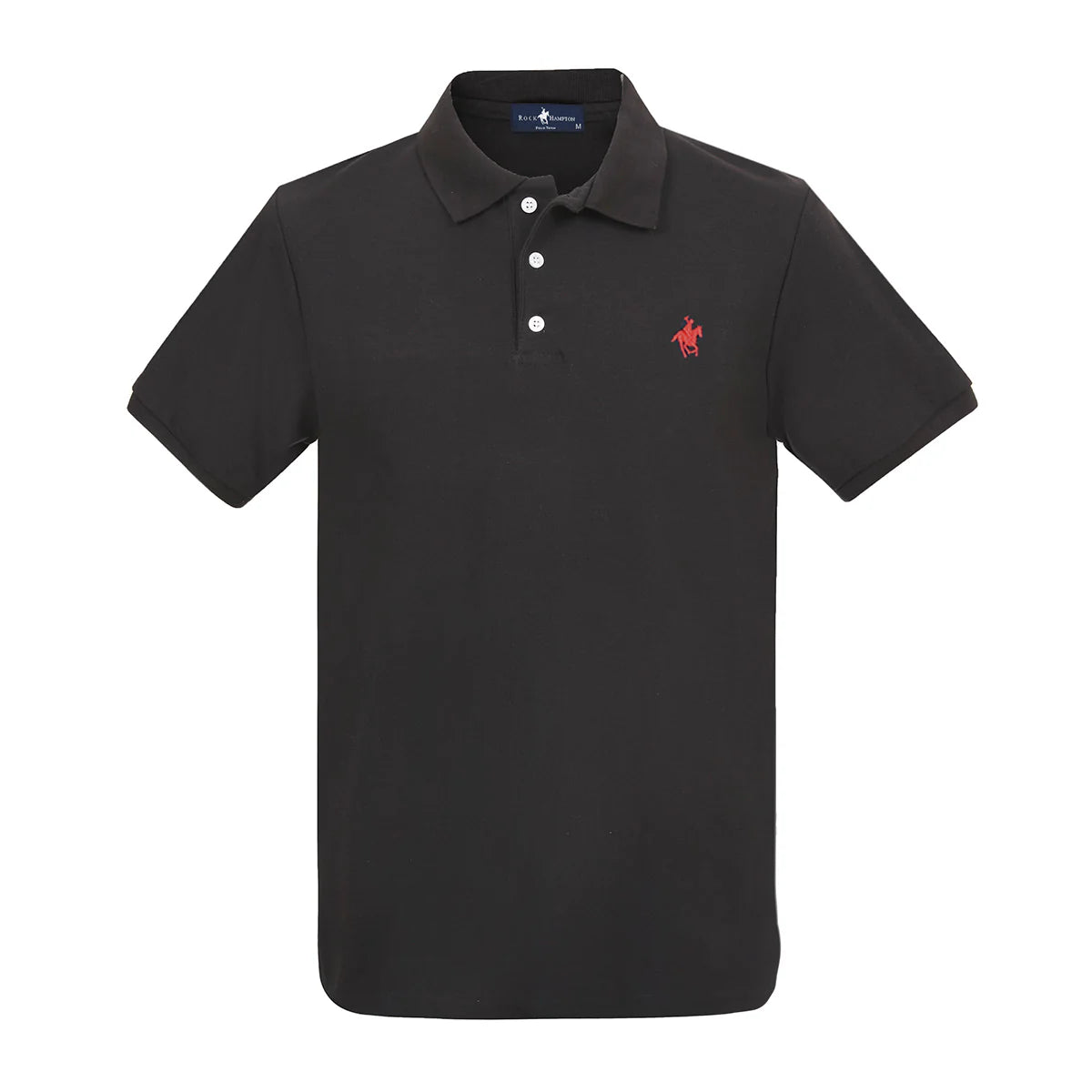 Playera Polo Lisa Color Negro Rock Hampton Polo Team