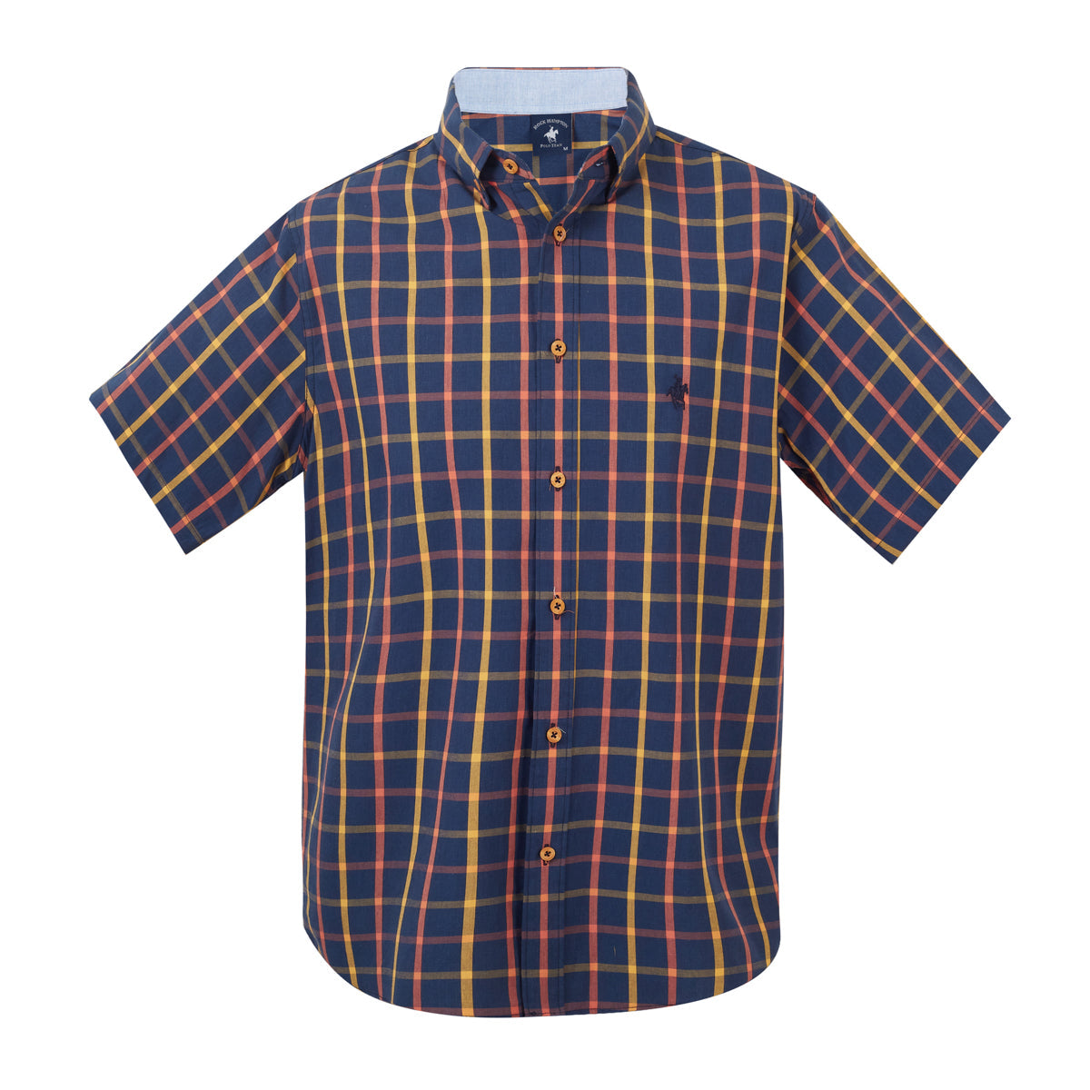 Camisa Manga Corta Diseño De Cuadrados Grandes Rock Hampton Polo Team