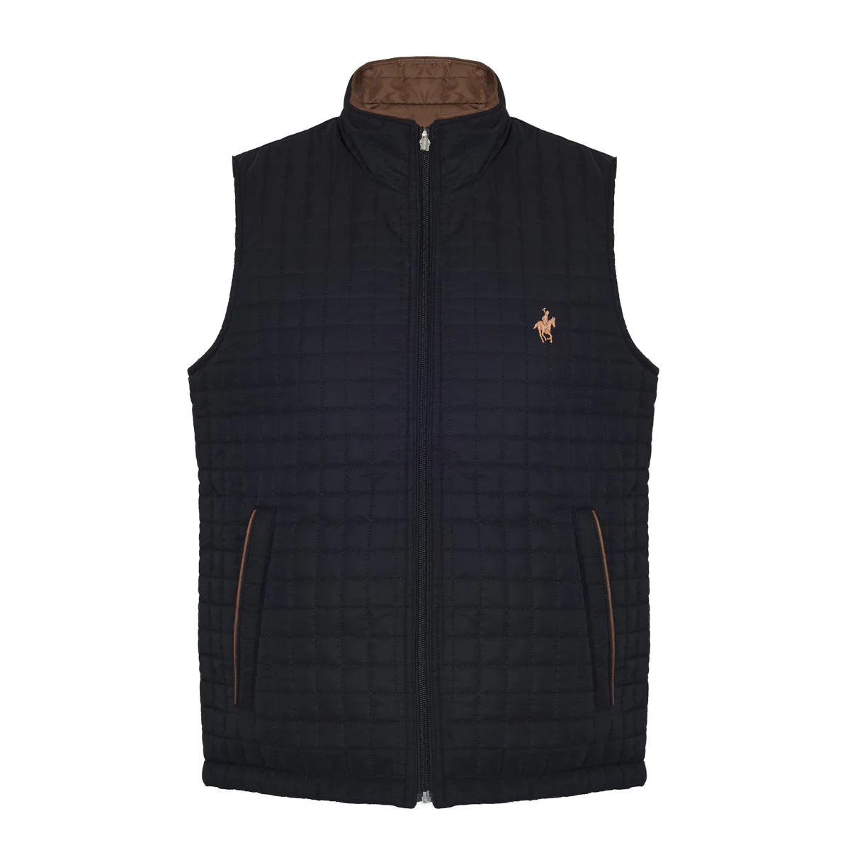 Cheleco Doble Vista Capitonado Negro Rock Hampton Polo Team