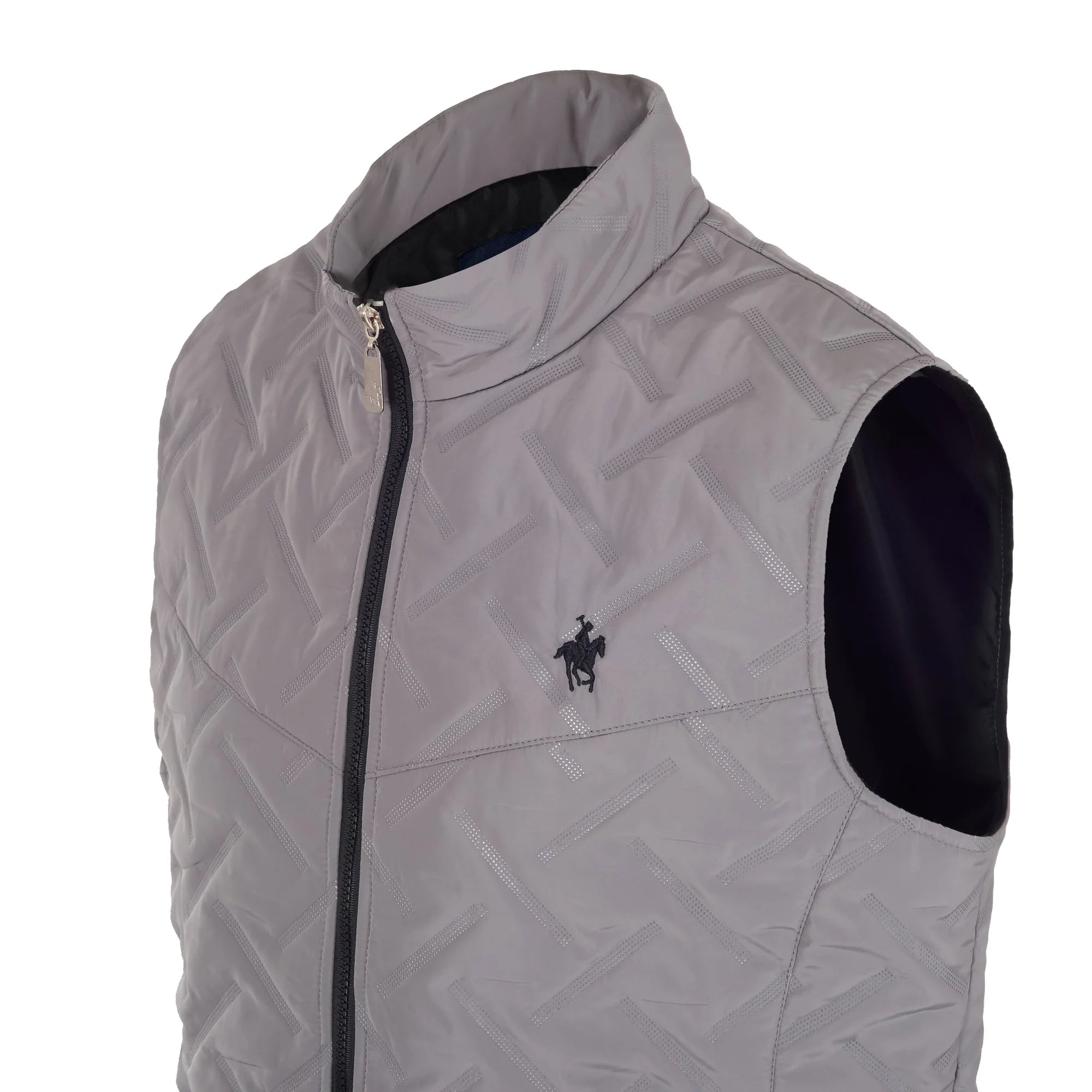 Chaleco En Poliester Fino Doble Vista Color Gris Rock Hampton Polo Team