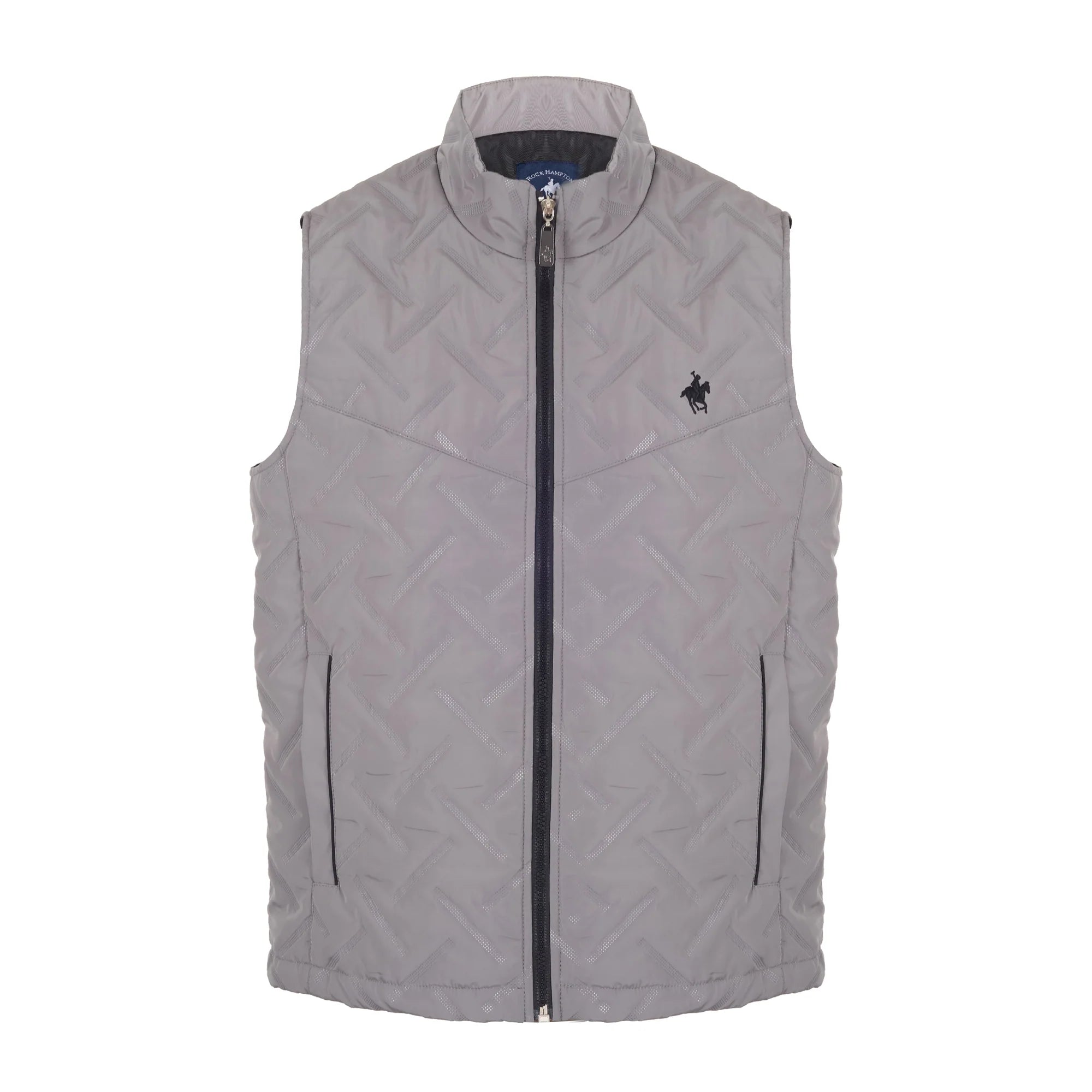 Chaleco En Poliester Fino Doble Vista Color Gris Rock Hampton Polo Team