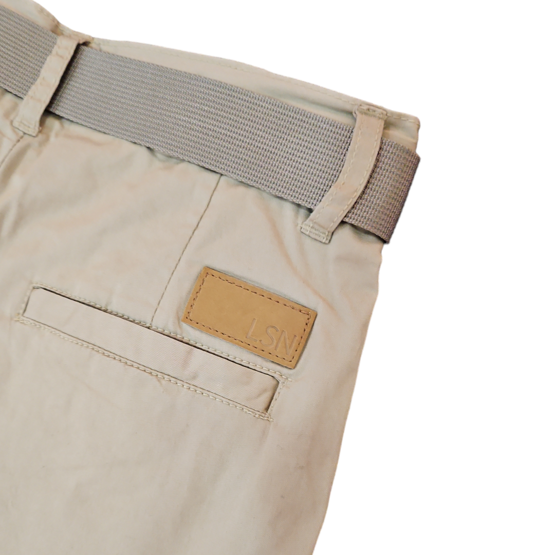 Pantalón beige con cinturón para niño Losan