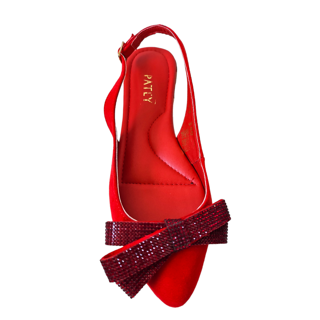 Flat Rojo Moño Cristal Patey Woman