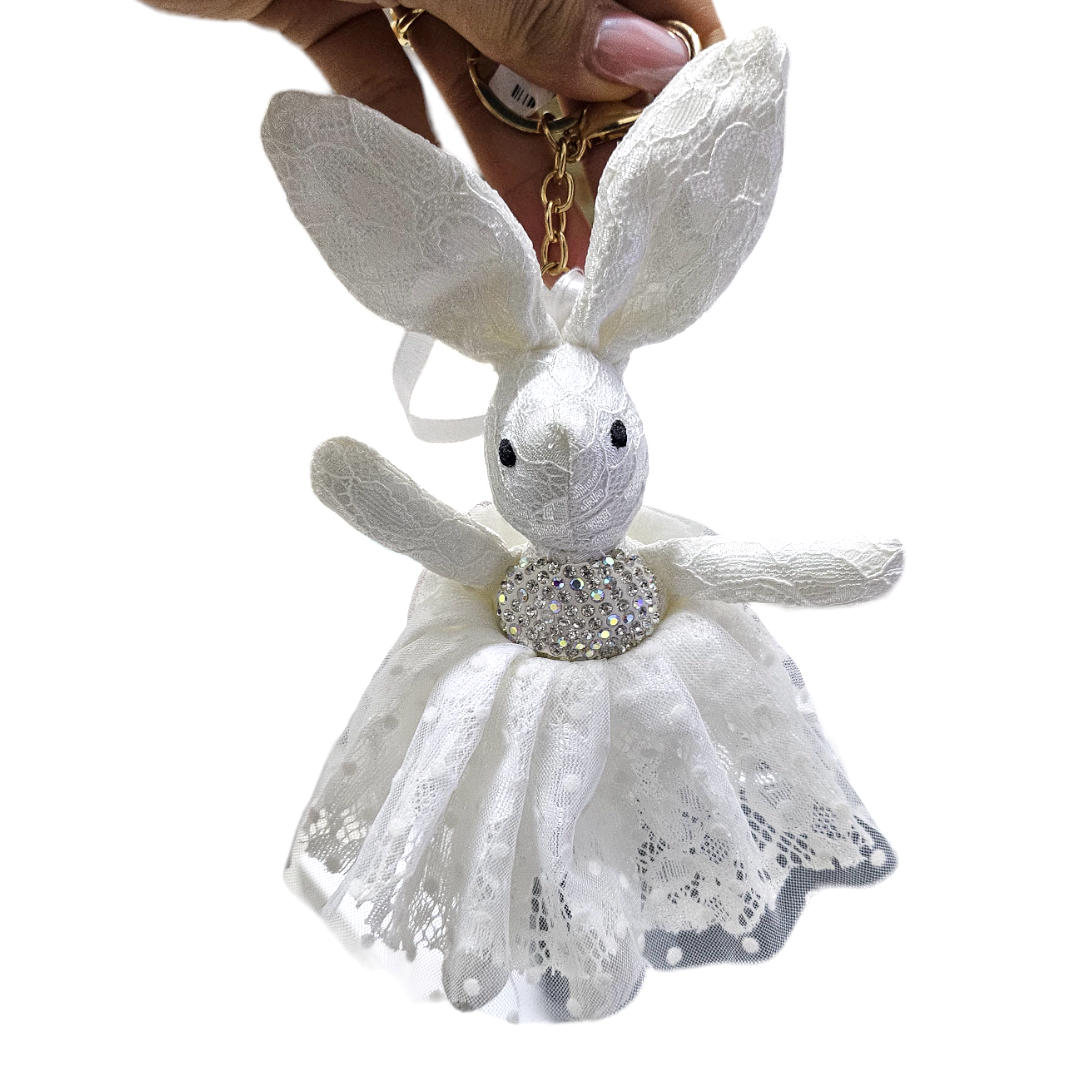 Llavero Peluche Conejita Blanca