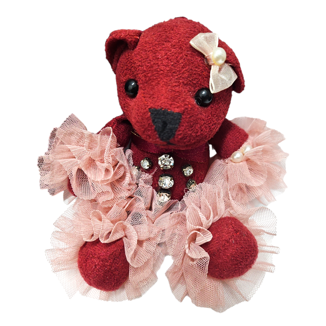 Llavero Peluche Color Vino Osita