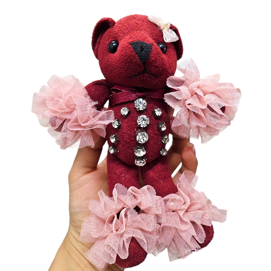 Llavero Peluche Color Vino Osita