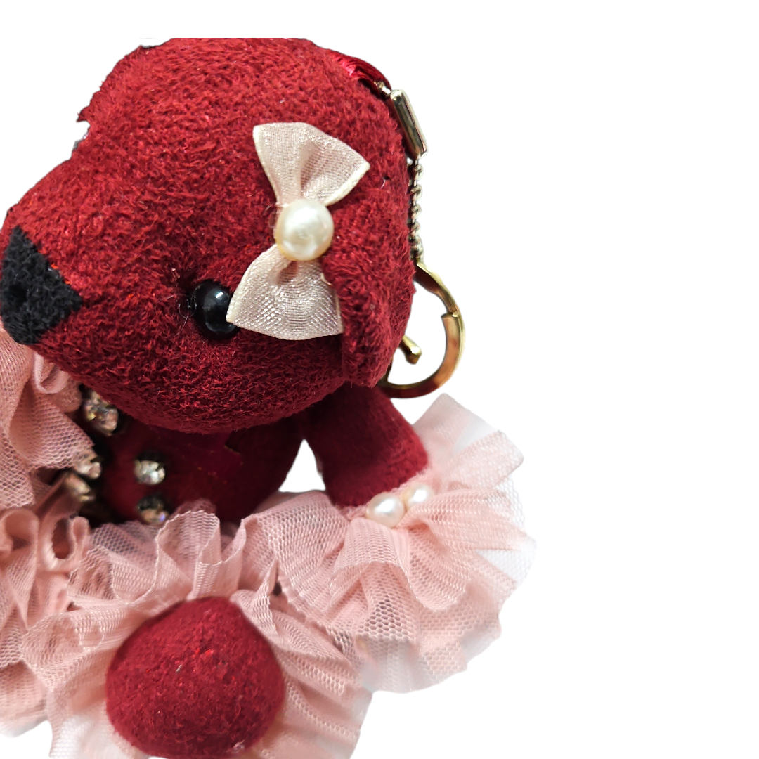 Llavero Peluche Color Vino Osita