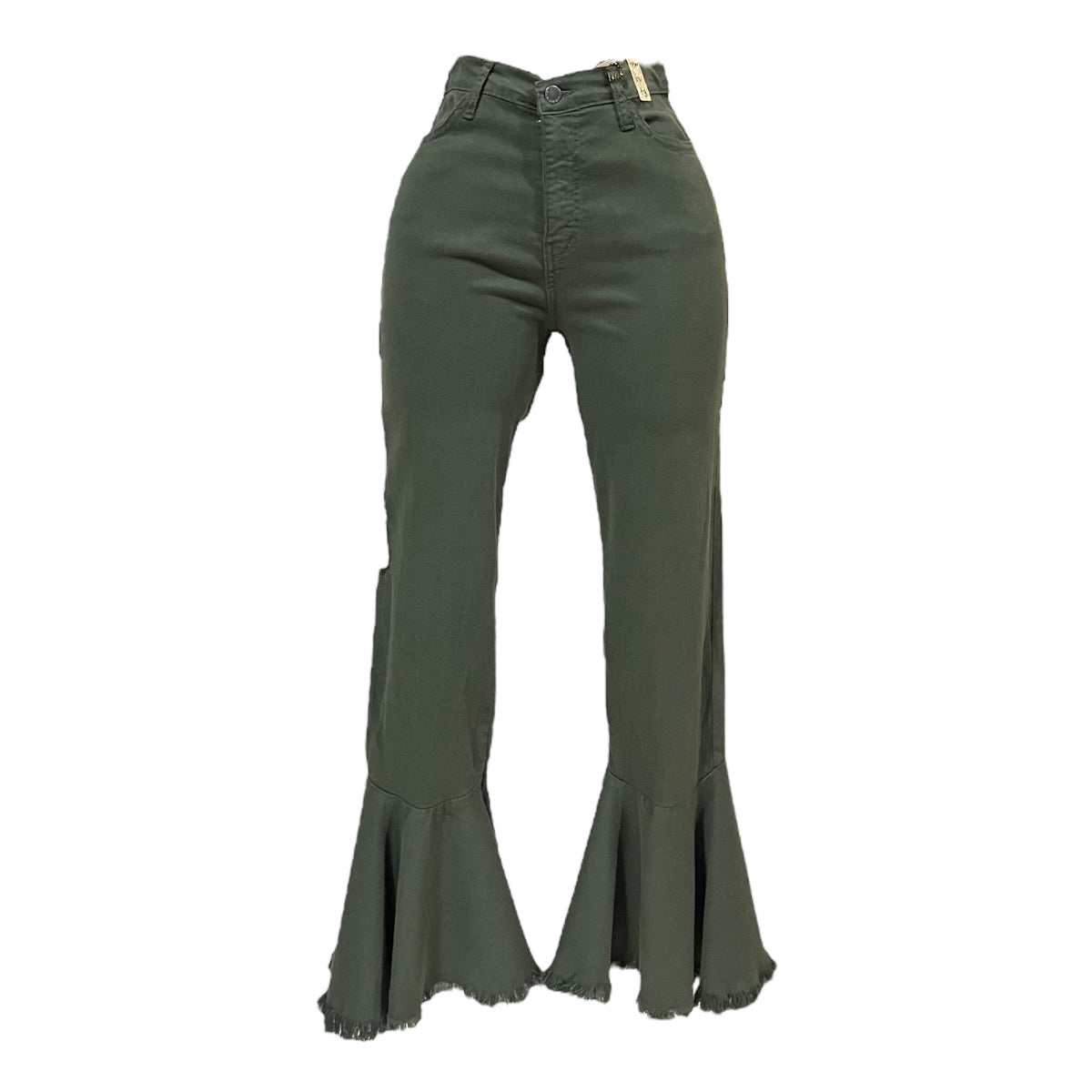 Pantalón Verde Olivo Acampanado Para Dama VIBRANT