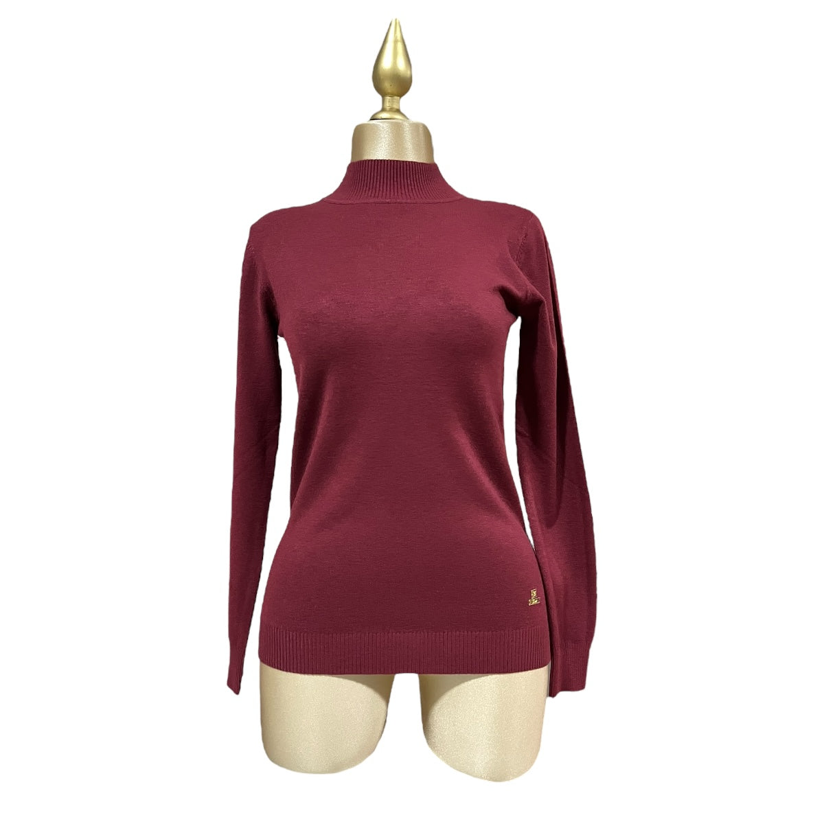 Blusa Vino Manga Larga Cuello MUSSI