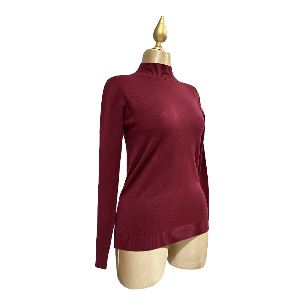 Blusa Vino Manga Larga Cuello MUSSI