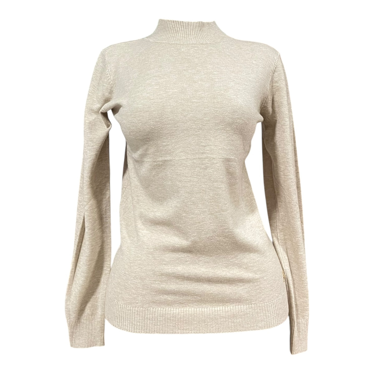 Blusa Beige Manga Larga Cuello MUSSI