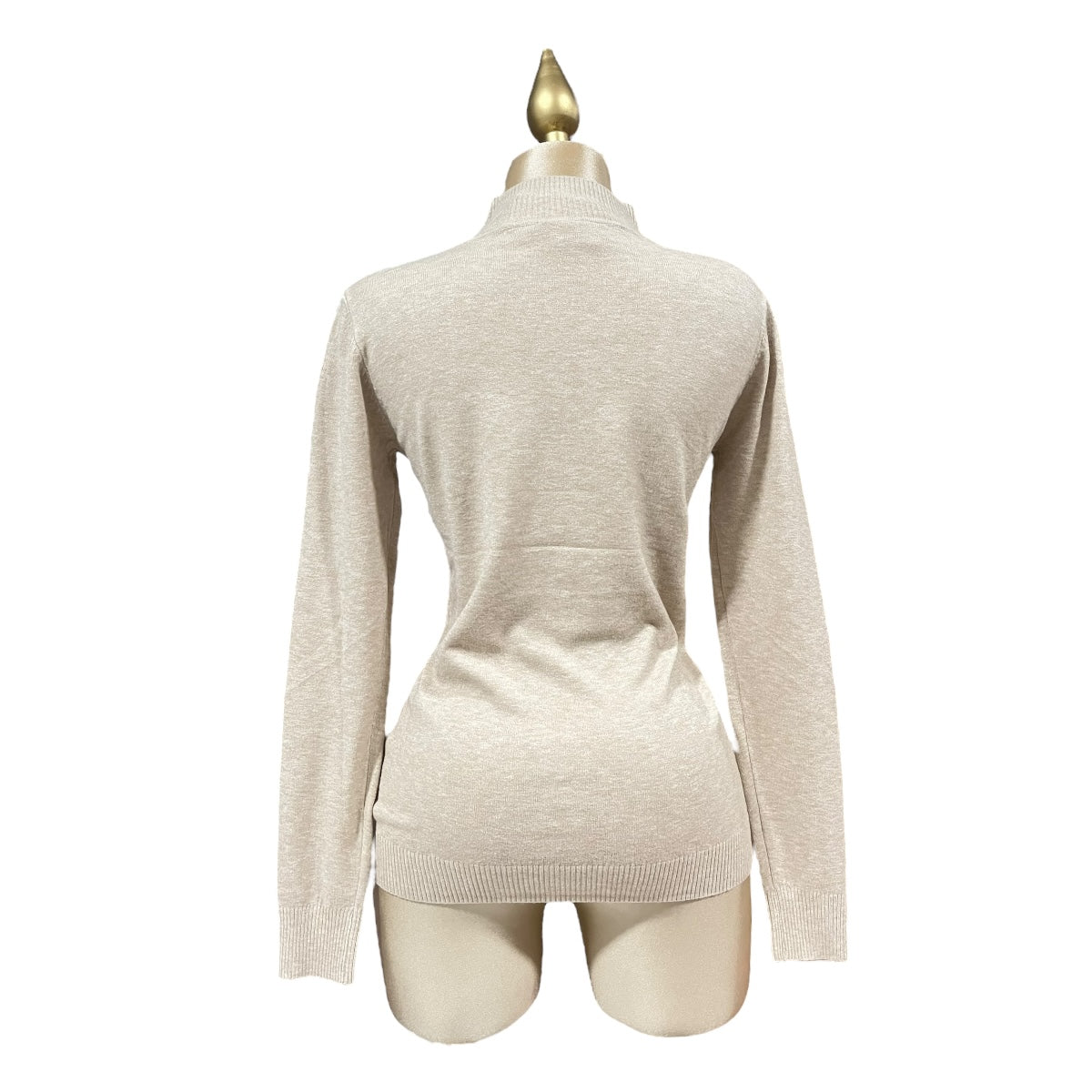 Blusa Beige Manga Larga Cuello MUSSI