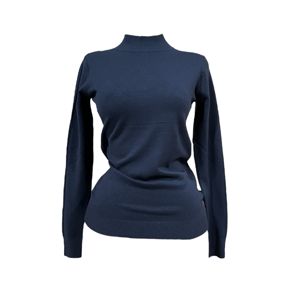 Blusa Azul Marino Manga Larga Cuello MUSSI