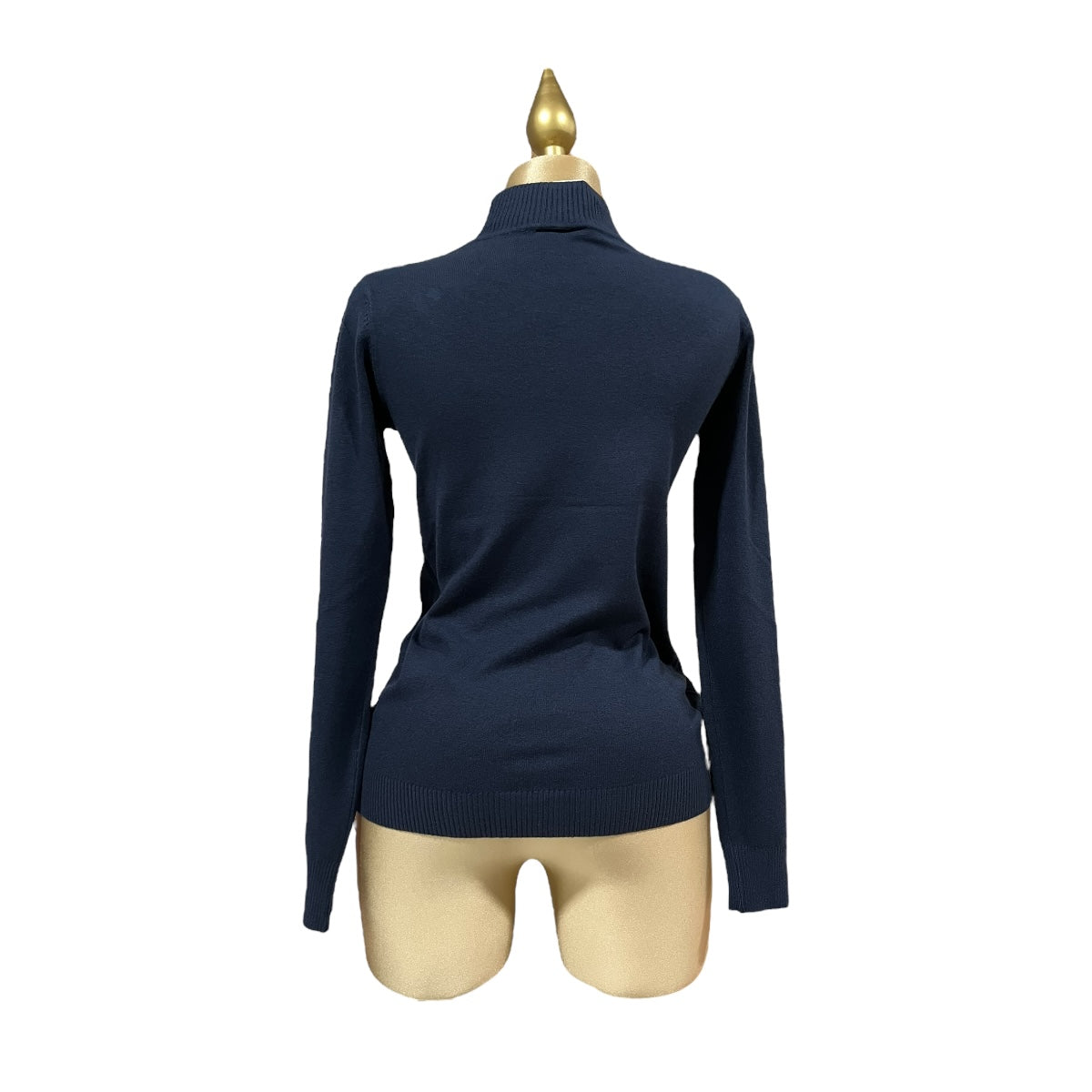 Blusa Azul Marino Manga Larga Cuello MUSSI