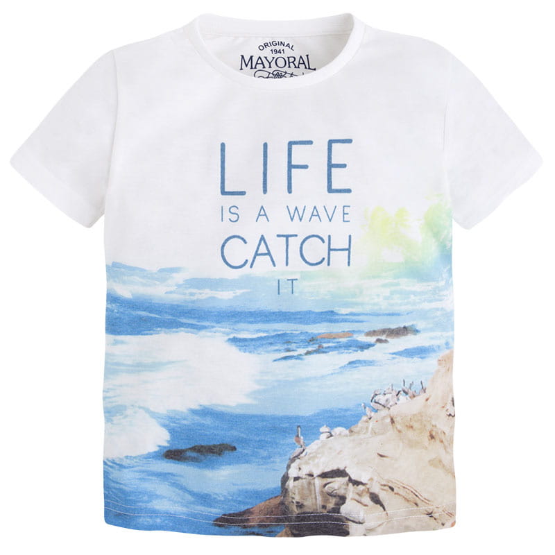 Playera Para Niño "LIFE IS A WAVE CATCH IT" Mayoral