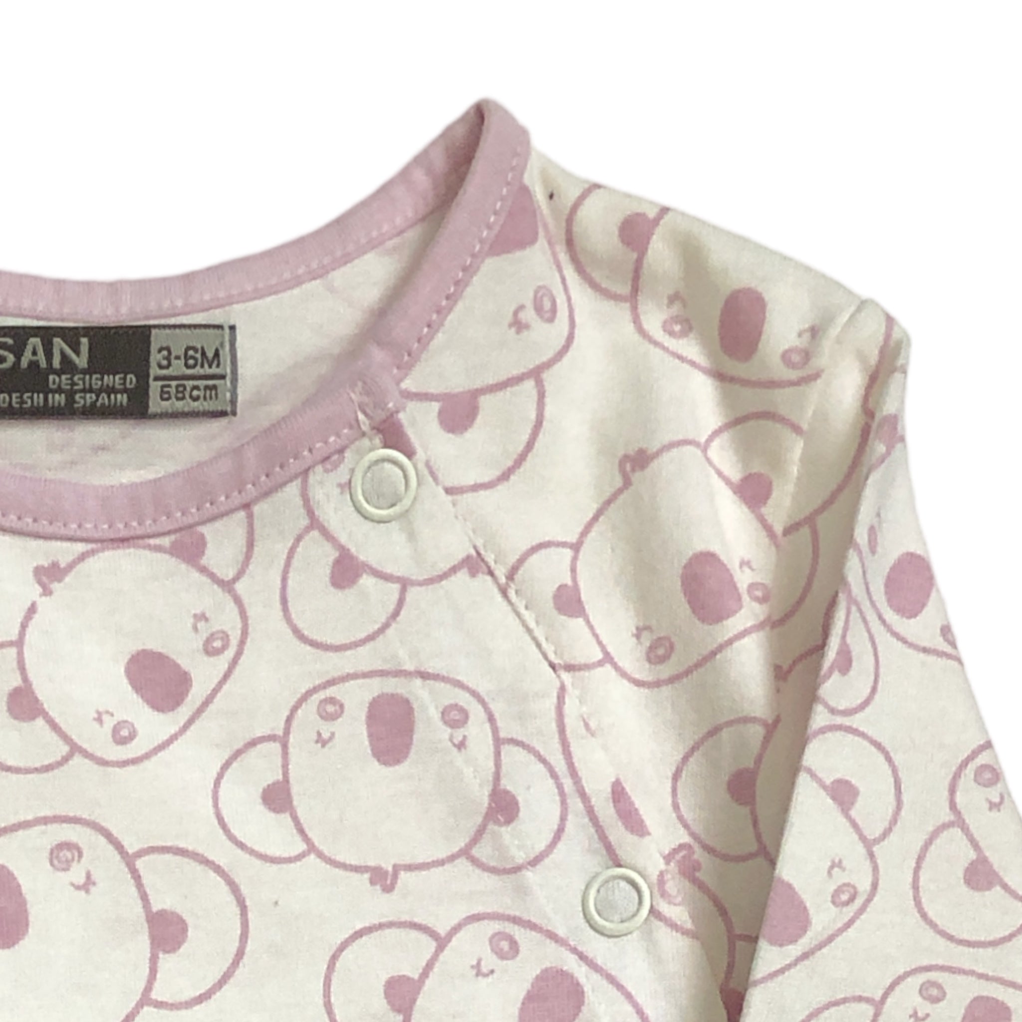 Pijama mameluco osos rosas para bebé niña LOSAN