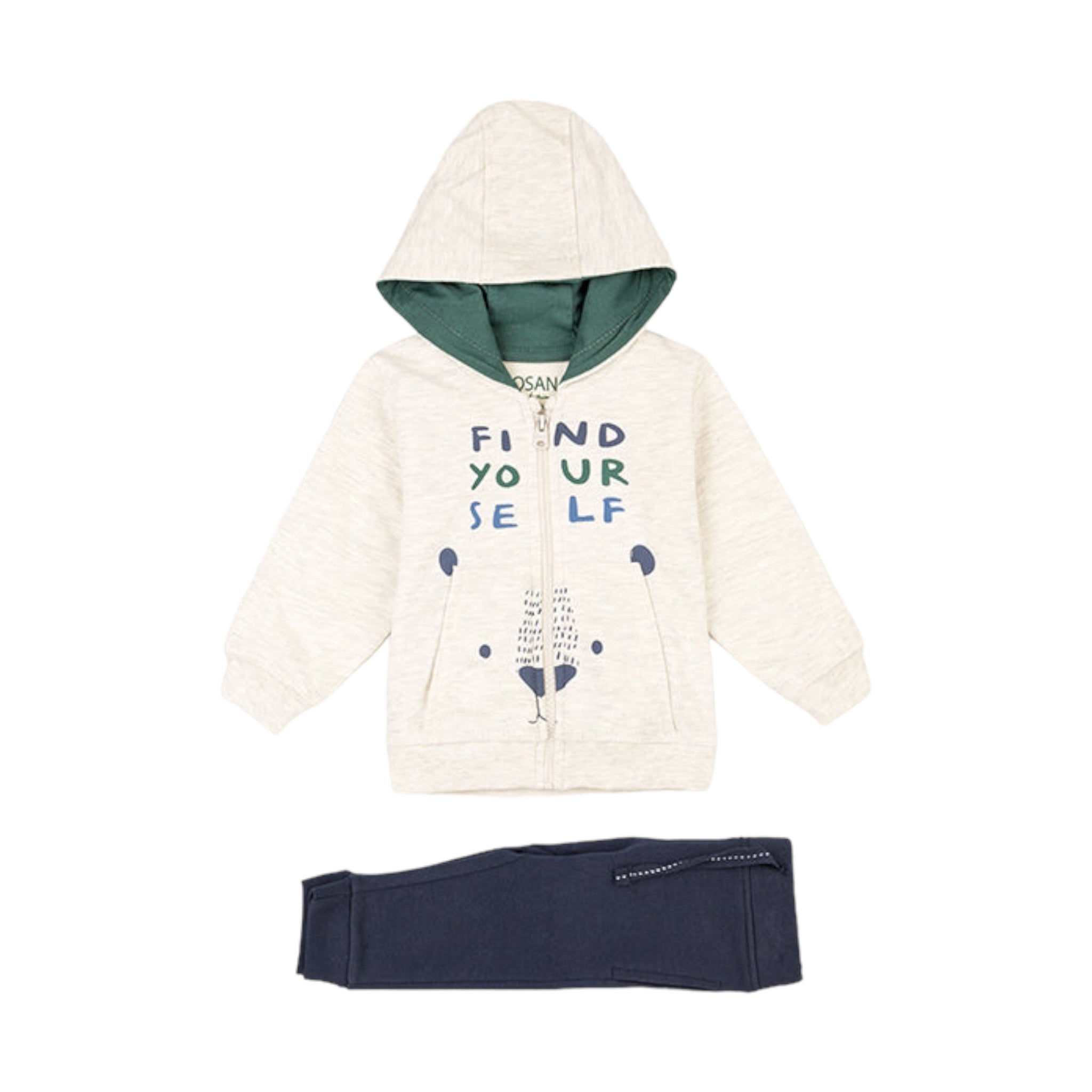 Conjunto con sudadera con capucha y joggers con cordón bebé niño Losan