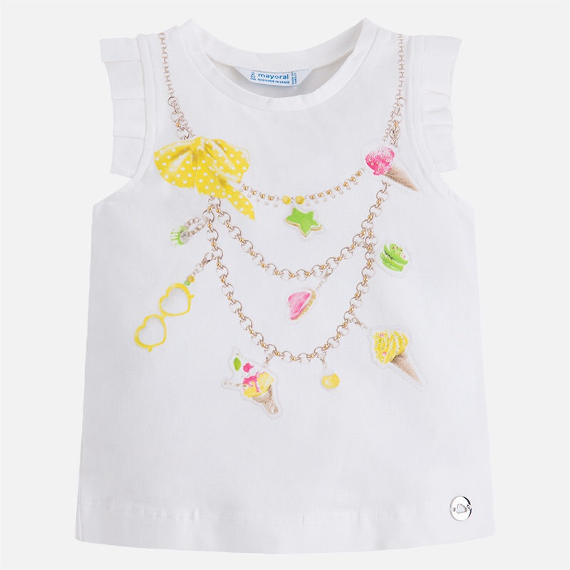 Playera Sin Mangas Con Estampado De Helado Para Niña Mayoral