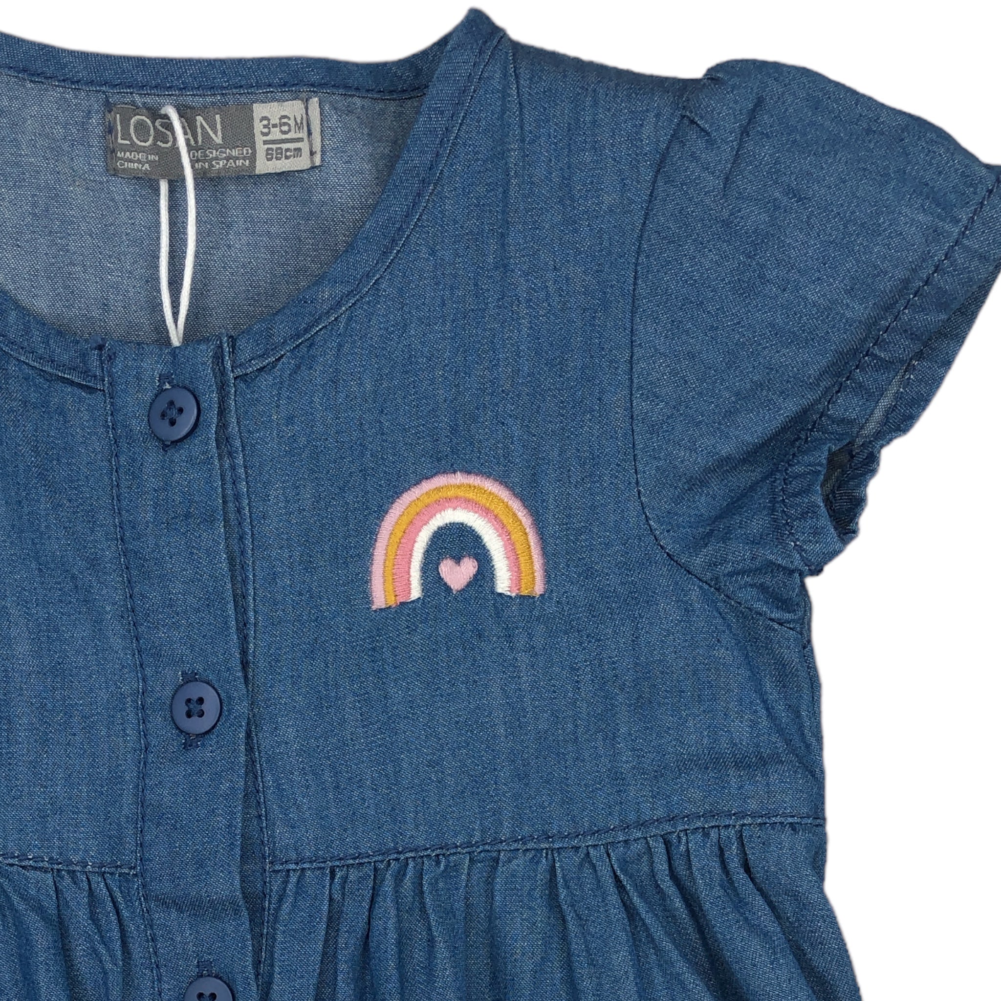 Vestido Manga Corta Mezclilla Para Bebé Niña Losan