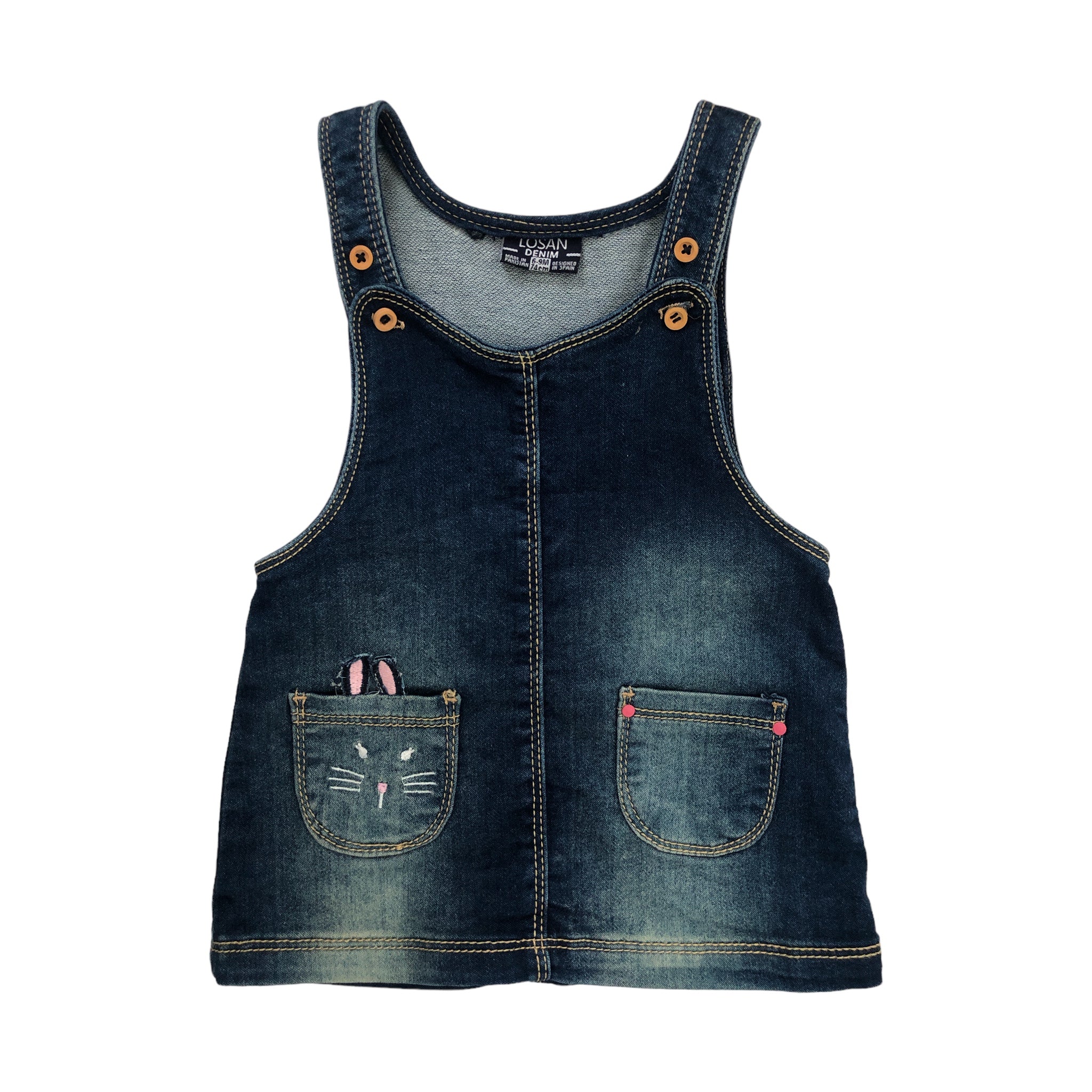 Vestido pichie mezclilla vaquero para bebé niña Losan