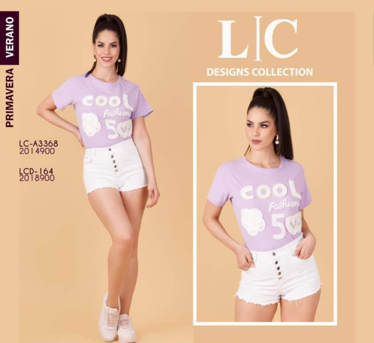 Playera Texto Estampado Lila LC