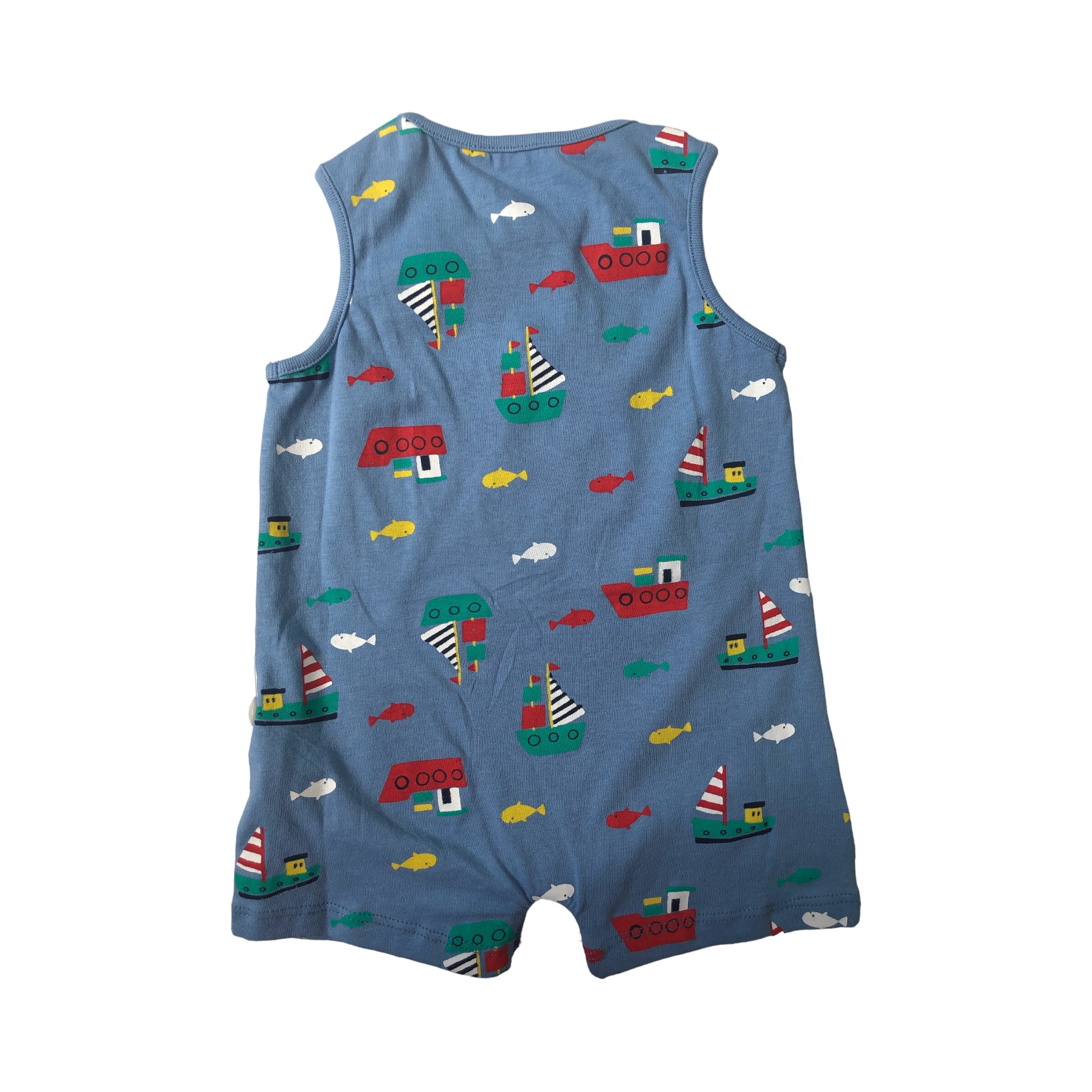 Pañalero Azul Estampado Barcos Para Bebé Niño Losan